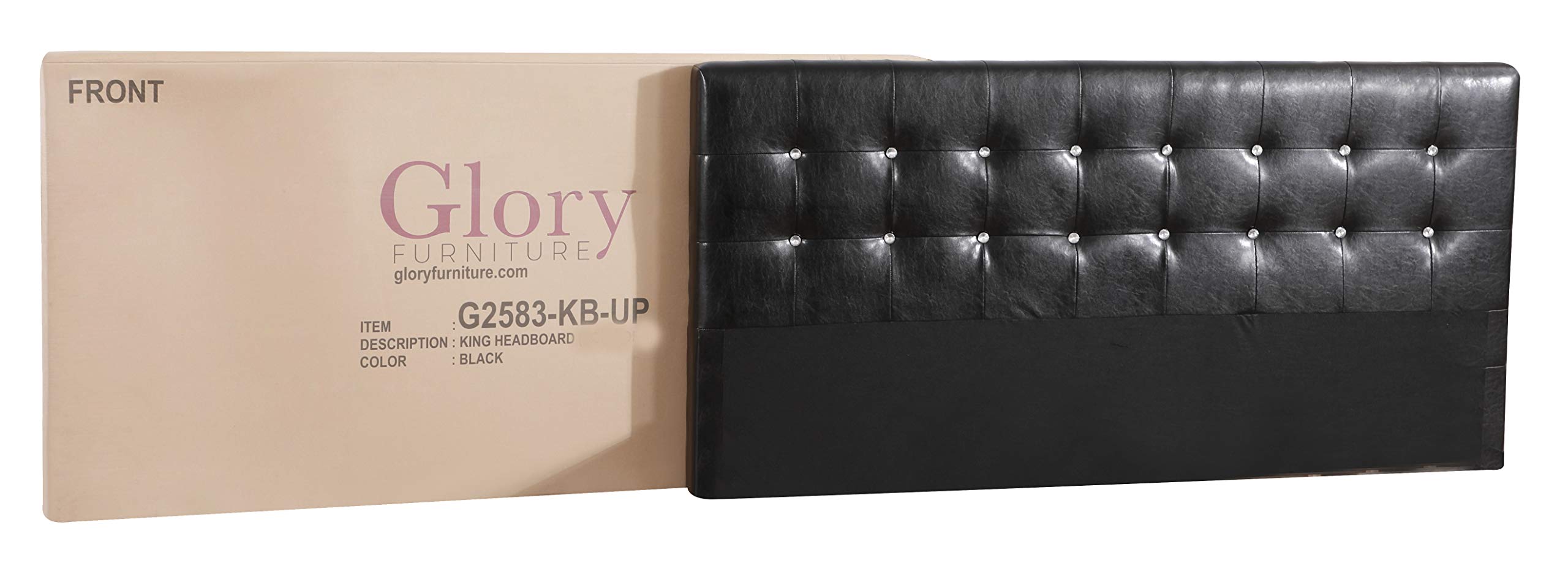 Glory Furniture G2583-KB-UP King Size Black Sleigh Bed with 3 Storage Drawers - Perfect for Master Bedroom & Guest Room Decor