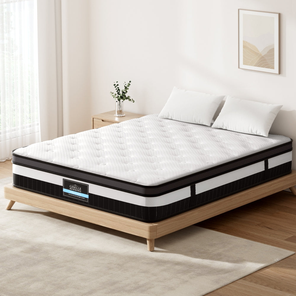 Breeze Euro Top Pocket Spring Mattress - 12 Inch Thick Double Size, Medium Firm Support for Back Pain Relief | Perfect for Guest Rooms, Dormitories & Small Apartments