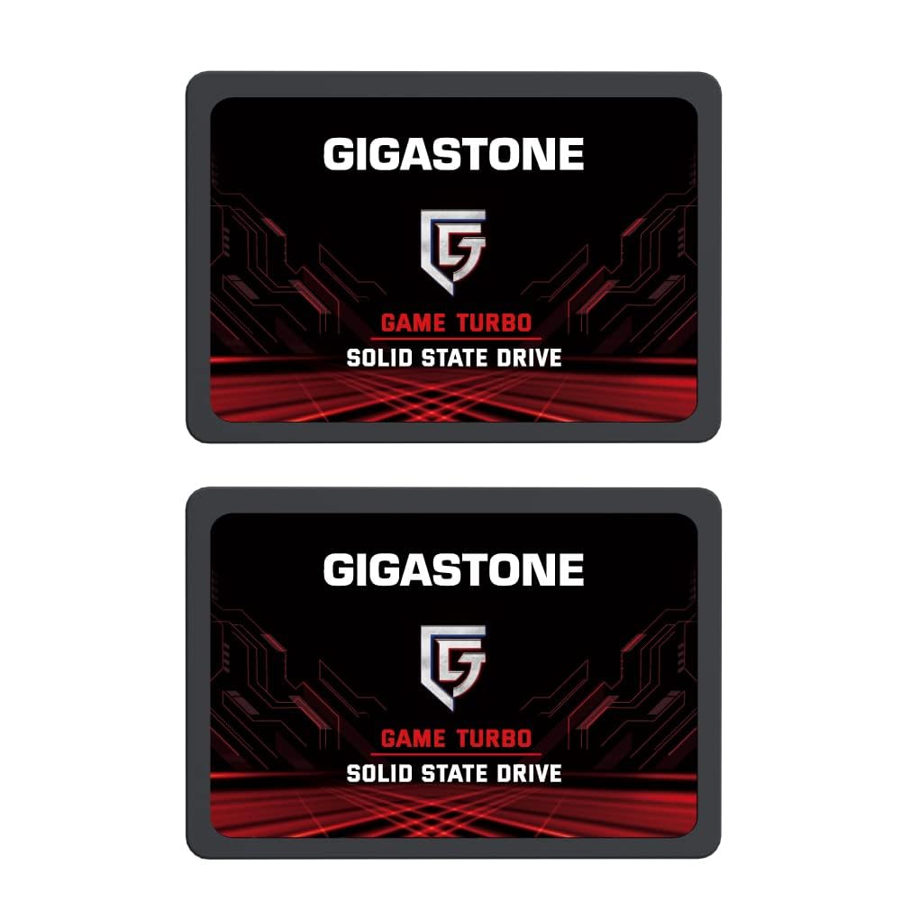 Gigastone 512GB SATA III SSD 2-Pack - 2.5 Inch Internal Solid State Drive with 550MB/s Speed, SLC Cache & 3D NAND Flash for Laptop, PC, PS4 HDD Upgrade - Boost Gaming Performance & System Speed
