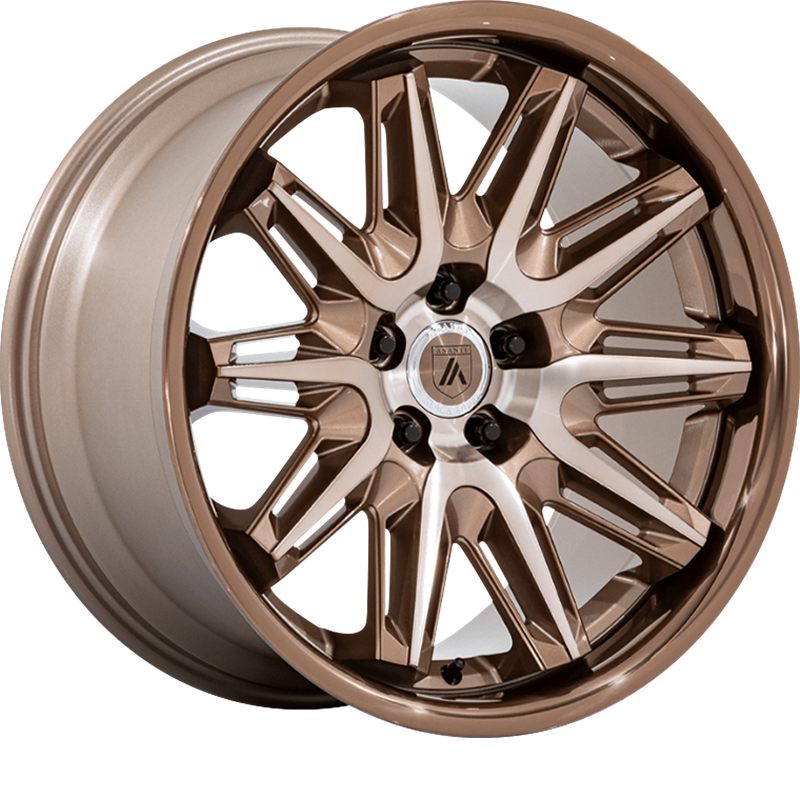 Asanti ABL-47 Imperator 20x9 Bronze Machined Wheels with Stainless Steel Lip +27mm Offset - Premium Alloy Rims for Trucks, SUVs & Luxury Vehicles (Off-Road & Street Performance)