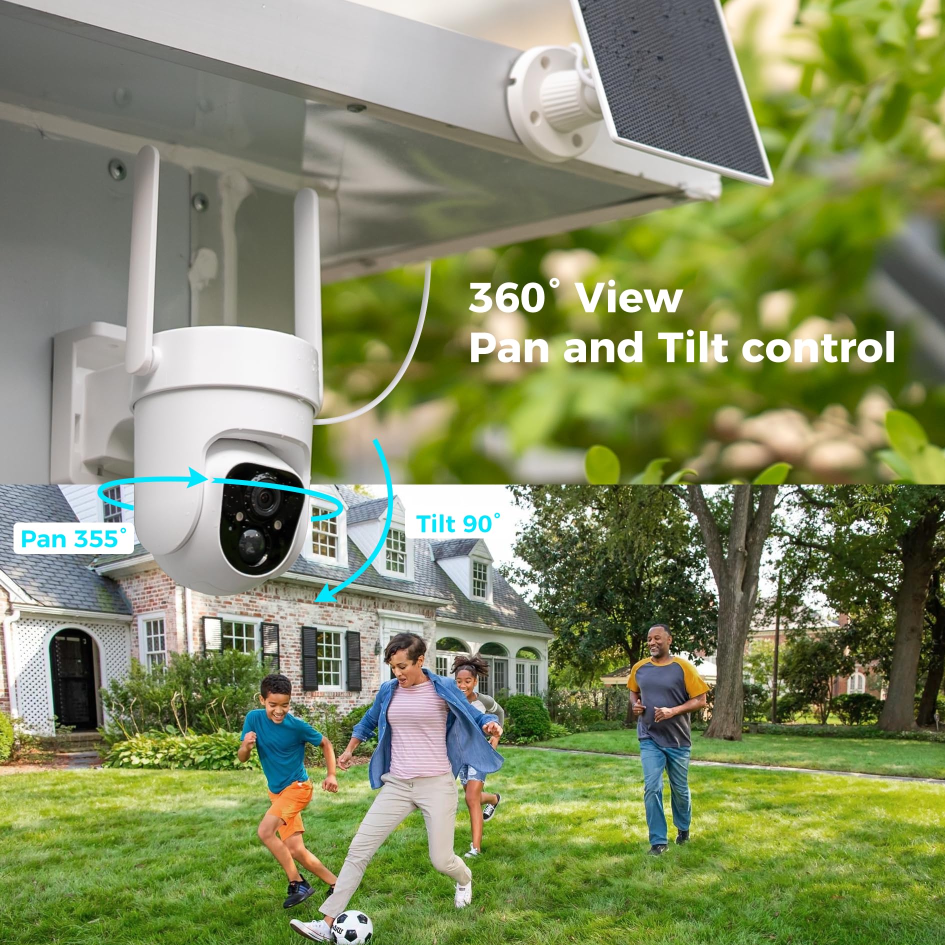 Vicohome 2CQ4 2K AI Solar Wireless Outdoor Security Camera - Battery Powered, Color Night Vision, 2-Way Audio, Motion Detection, Easy Setup, Alarm Siren - 180-Day Exchange Policy - Ideal for Home Security, Yard Monitoring & Property Protection