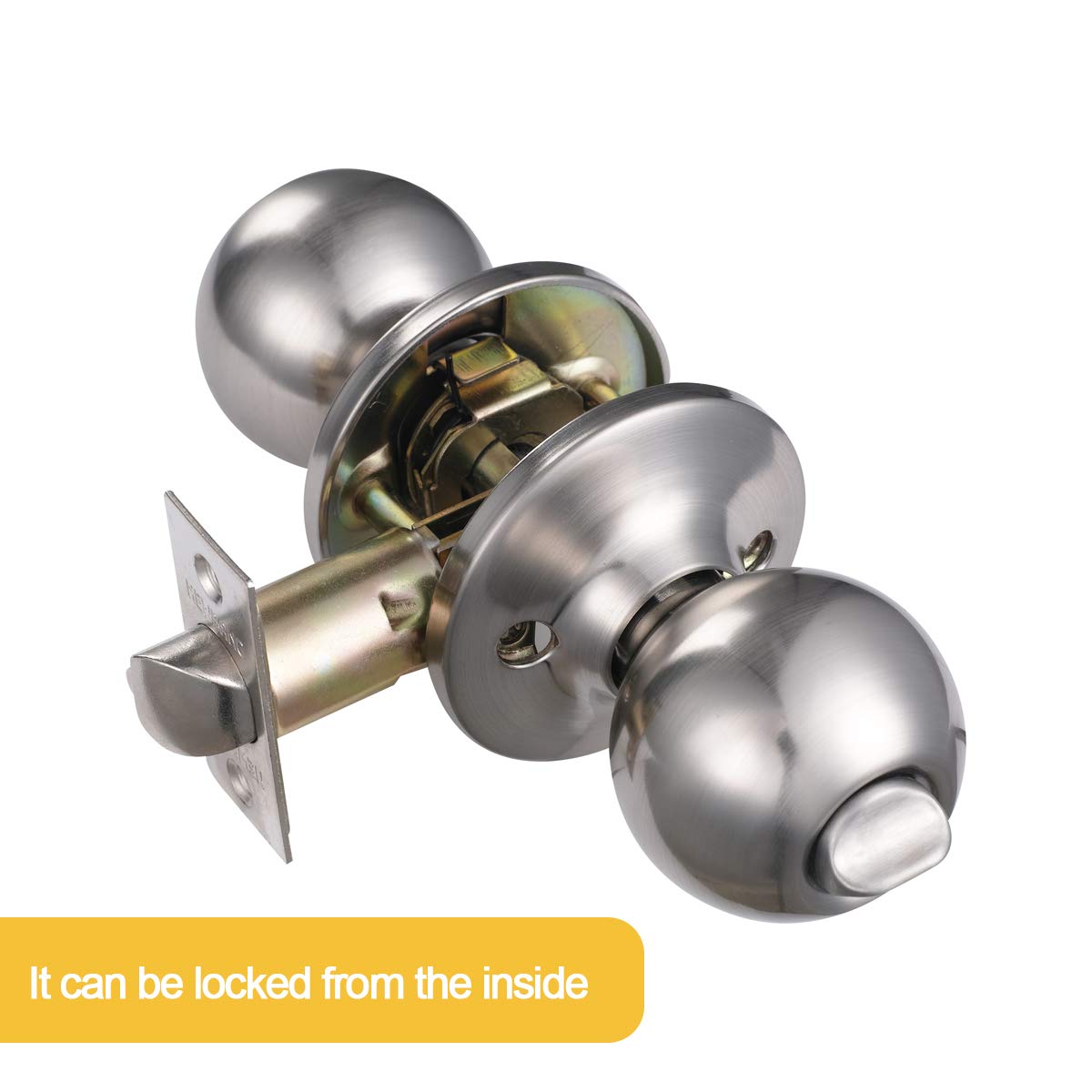 3 Pack Keyed Entry Front Door Knob Lock Handle - Secure & Durable for Home, Office & Apartment Use