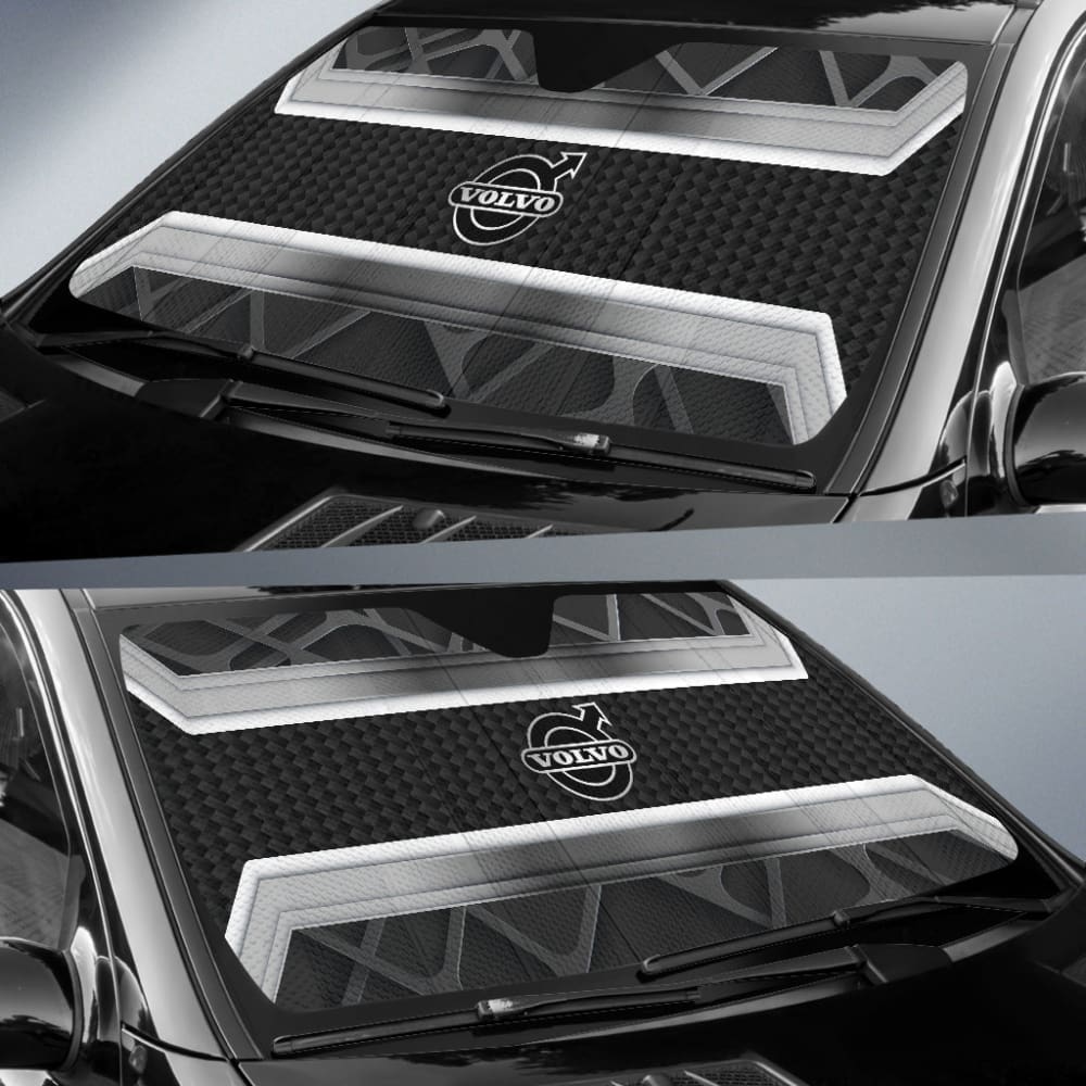 Volvo Car Sun Shades - Silver Black Themed UV Protection Window Shades for XC90 XC60 S90 (210901) | Perfect for Road Trips & Summer Parking