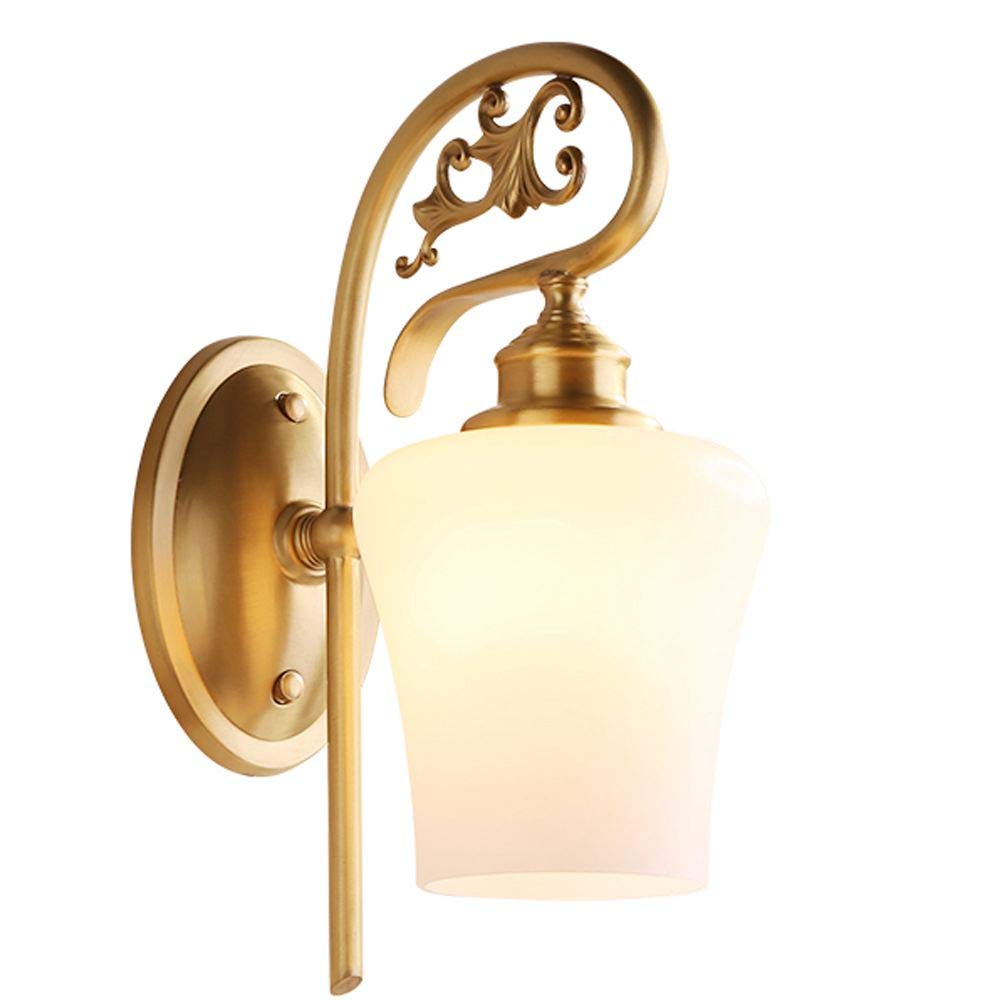 Vintage Copper Wall Sconce with White Glass Shade - Modern Living Room, Bedroom, Hallway Lighting Fixture for Home Decor | Perfect for Staircase, Corridor & Ambient Lighting