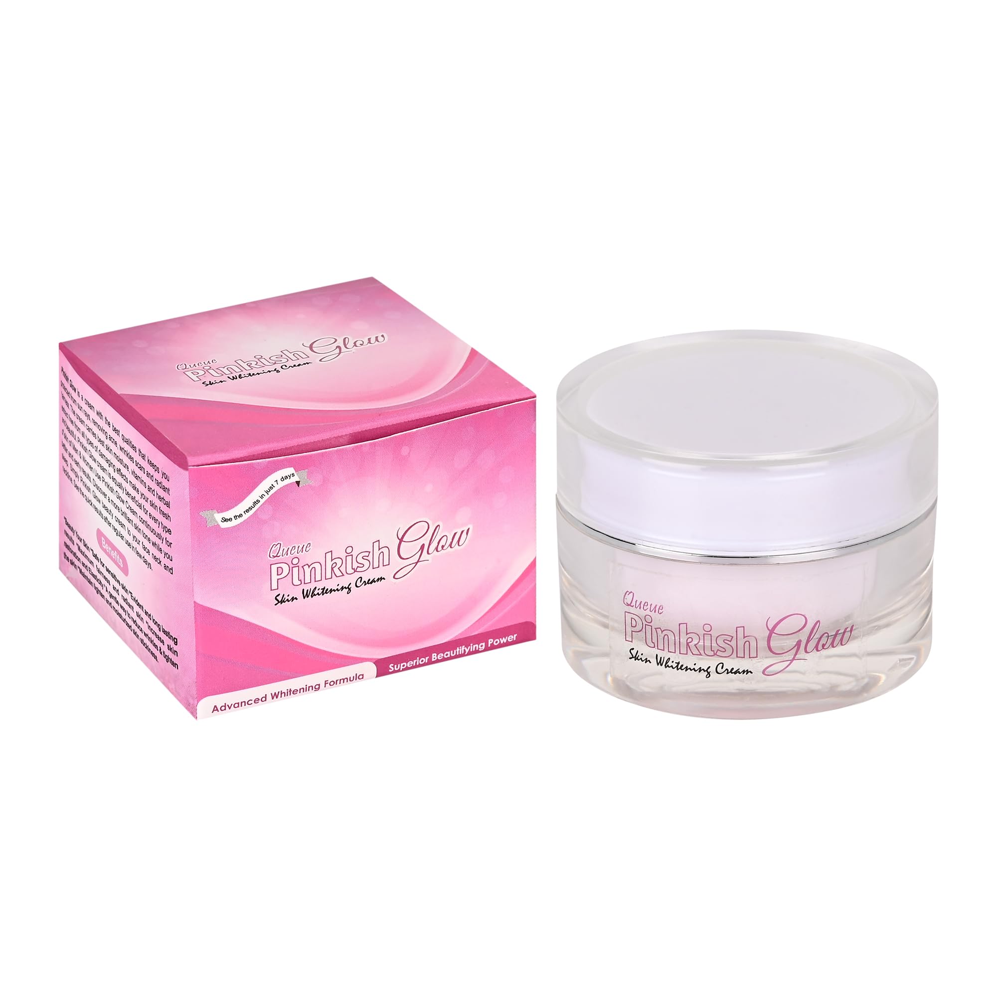 Pinkish Glow Cream - Brightening & Whitening Face Cream with Glutathione for Even Skin Tone | Day & Night Moisturizer for Radiant Complexion