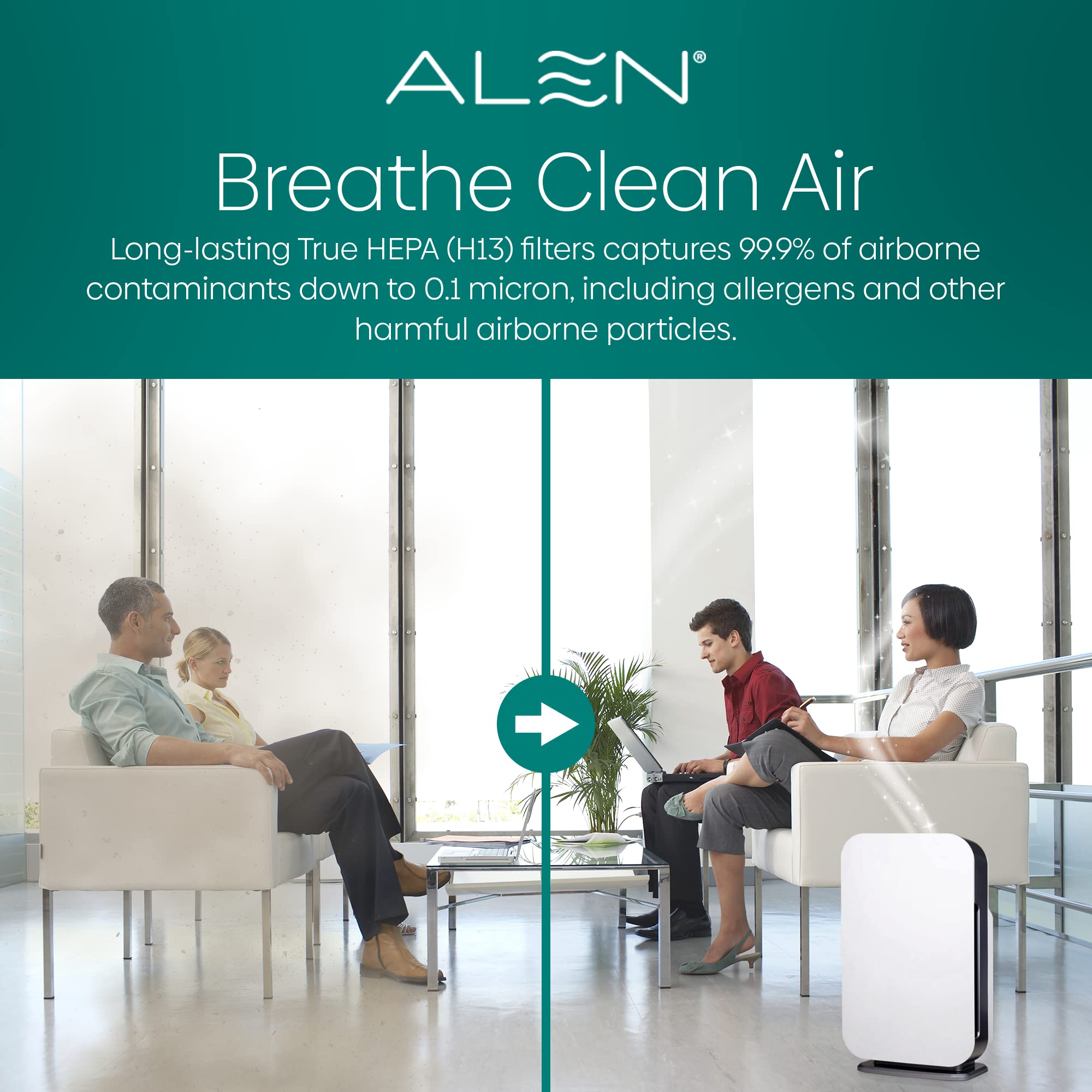 Alen FL40-H VOC/Smoke Replacement HEPA Filter for BreatheSmart 45i & Flex Air Purifiers - Captures Allergens, Mold, VOCs & Smoke - 1 Pack - Perfect for Allergy Relief & Cleaner Air in Bedrooms & Living Rooms