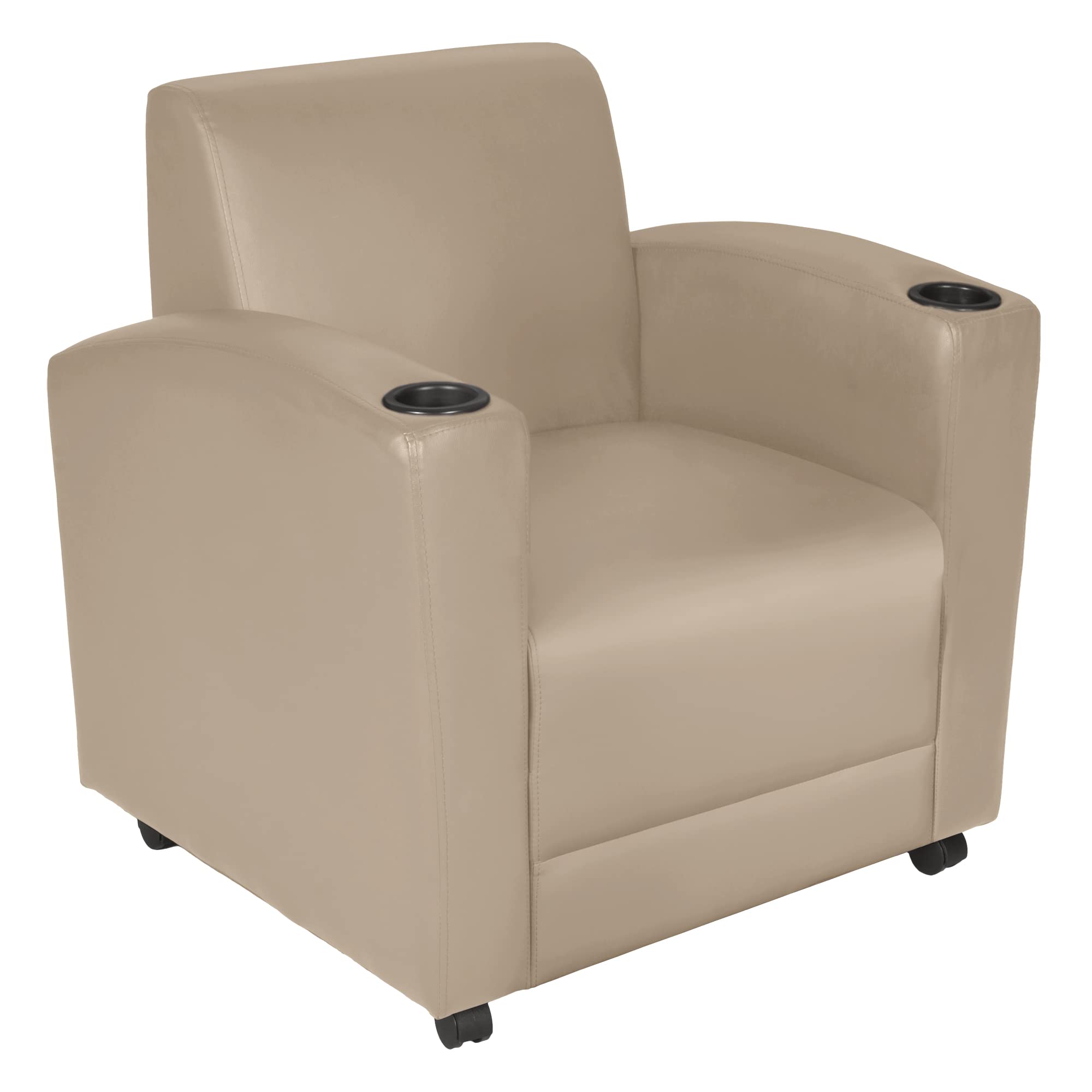 Regency Nova Tablet Arm Lounge Chair in Sand - Ergonomic Office & Conference Room Seating with Adjustable Writing Surface for Comfortable Work & Meetings