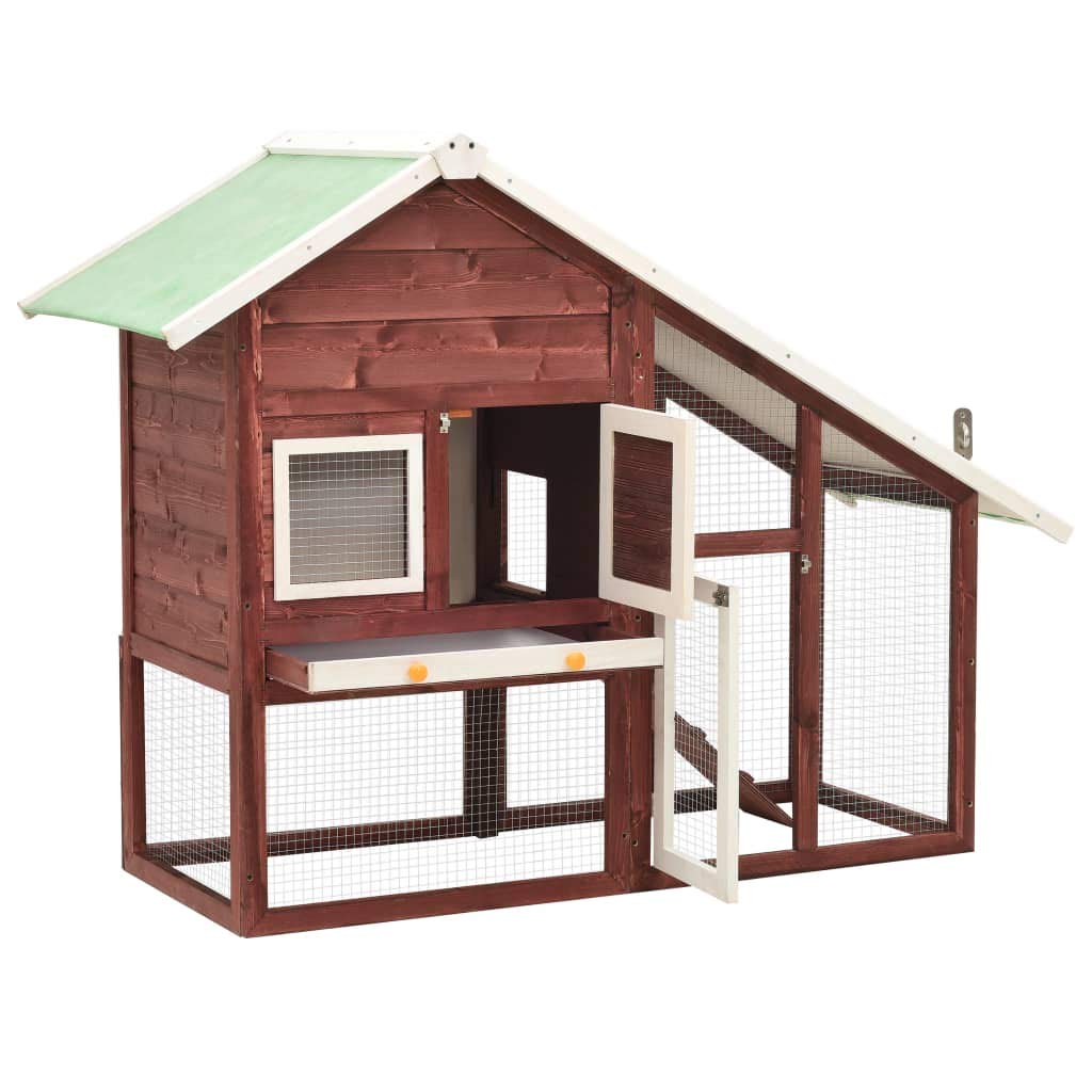 Premium Solid Firwood Rabbit Hutch - 55.1
