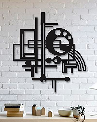 LaModaHome Modern Black Metal Wall Decor - Elegant Tabletop & Wall Hanging Art for Living Room, Bedroom, Kitchen & Bathroom | Home Interior Decoration & Gift Idea