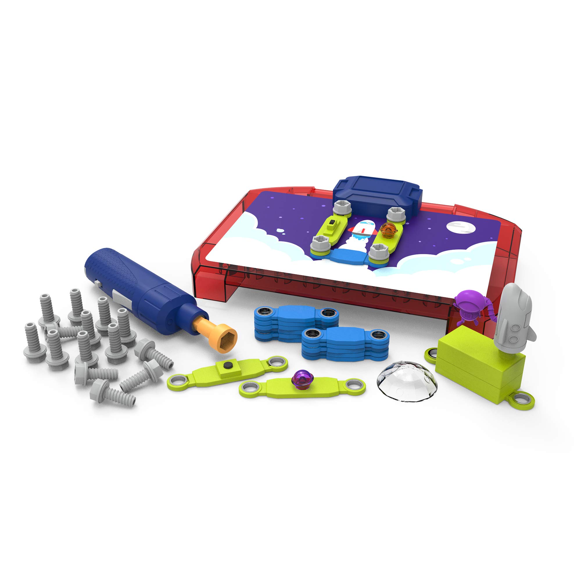 Educational Insights Design & Drill Space Circuits STEM Toy – Beginner Circuit Building Science Kit with 52 Pieces, Kid-Friendly Power Drill & 20 Challenges – Perfect for Boys & Girls Ages 5+ | Fun Learning Activity for Home, Classroom & STEM Education
