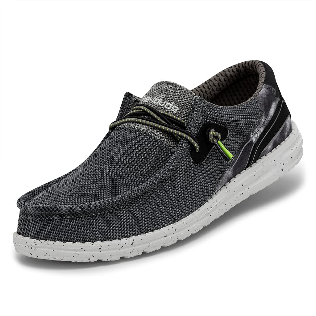 Hey Dude Men's Wally Hawk Wool Dark Grey Slip-On Loafers - Comfortable Lightweight Casual Shoes for Men | Perfect for Walking, Travel & Everyday Wear