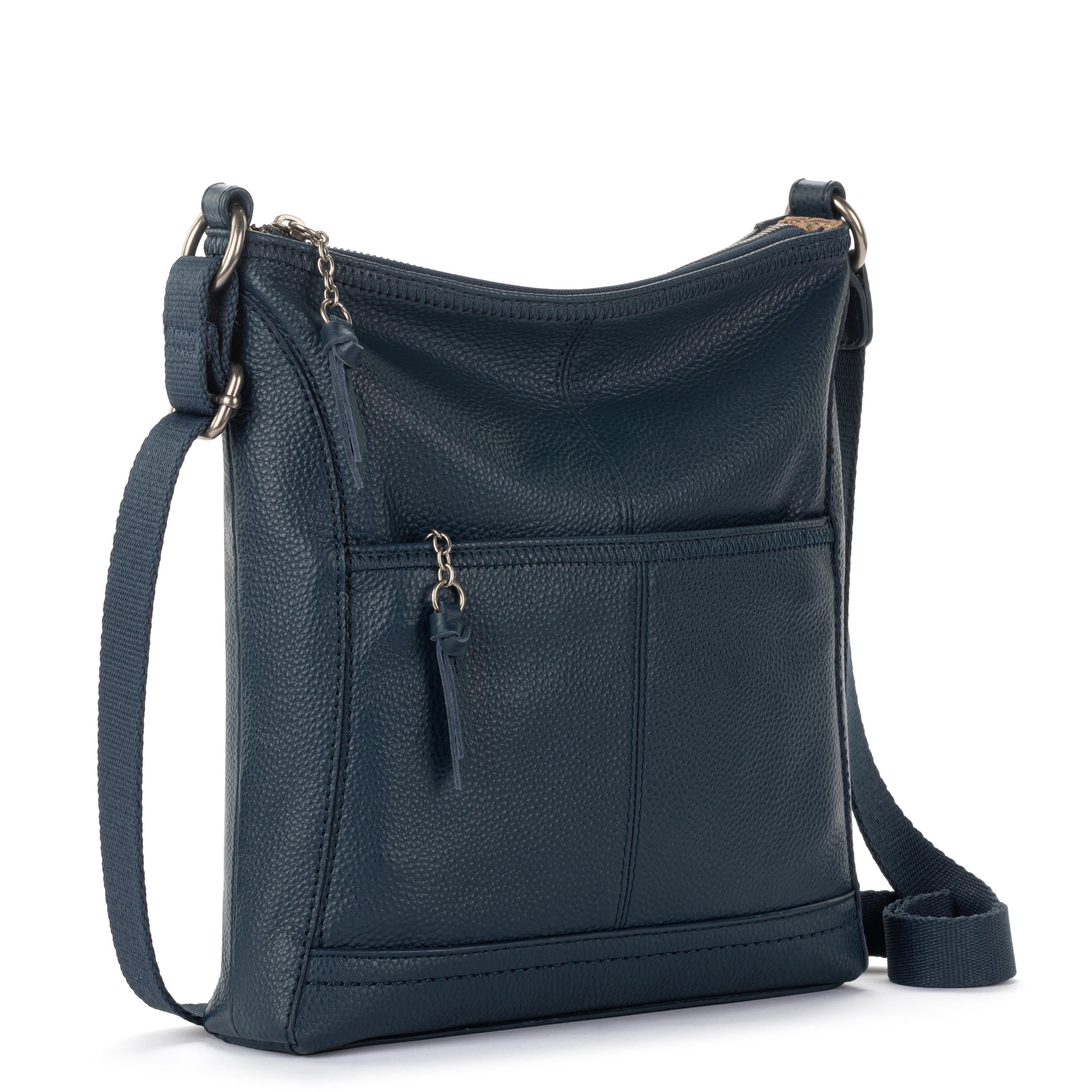 Premium Iris Crossbody Bag - Genuine Leather Handbag in Indigo Blue - Perfect for Work, Travel & Everyday Use