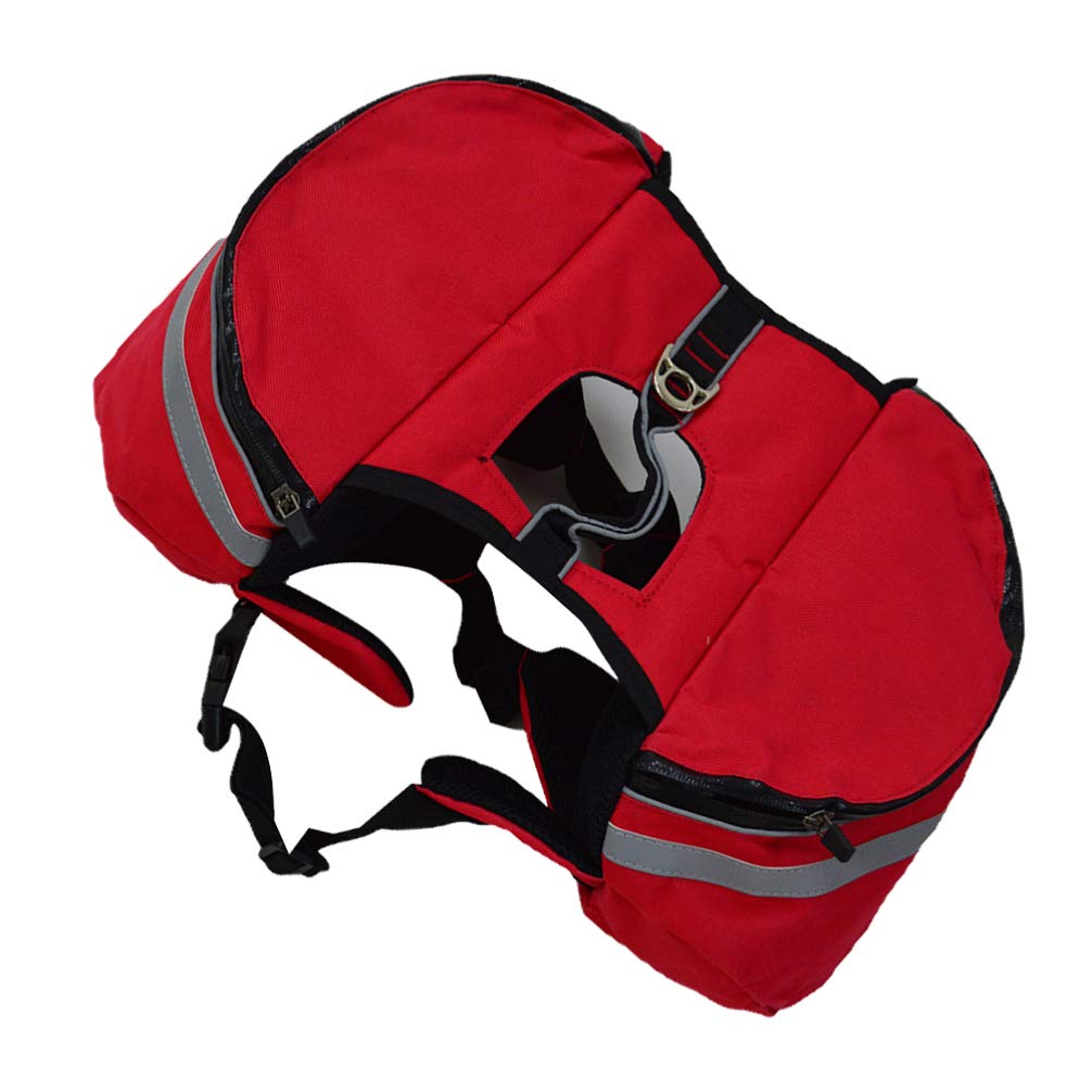 **Balacoo Travel Backpack for Dogs - Hiking Saddle Bag Pet Carrier with Pockets, Outdoor Camping Vest for Small & Medium Dogs (Red, Size) - Perfect for Hiking, Camping & Outdoor Adventures**