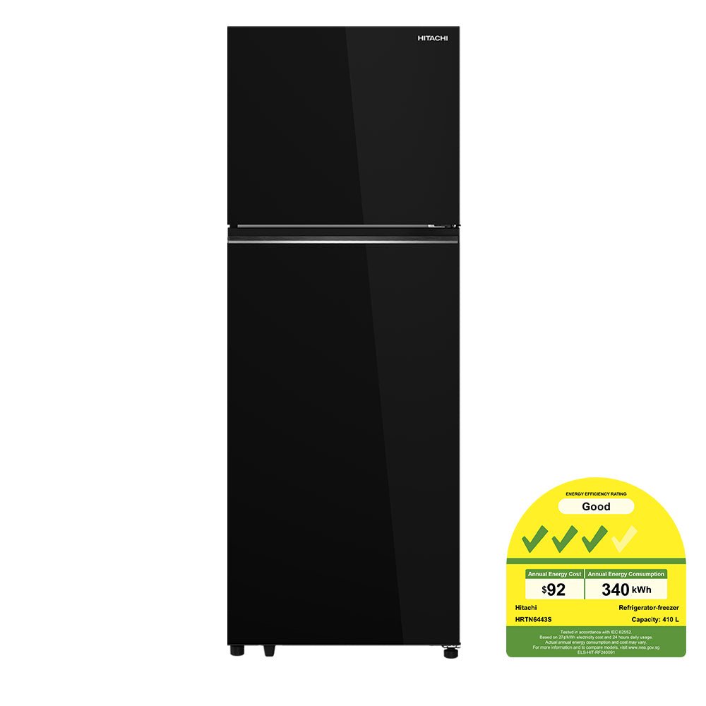 Hitachi HRTN6443SGBKSG 2-Door Top Freezer Refrigerator - Energy Efficient, Large Capacity for Home, Kitchen & Restaurant Use