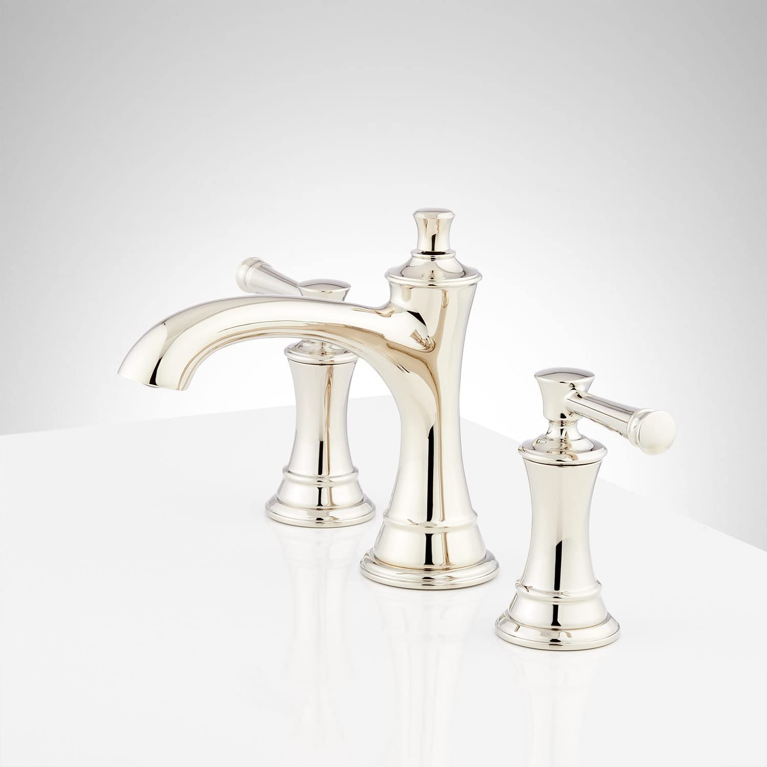 Signature Hardware 447941 Beasley 1.2 GPM Widespread Bathroom Faucet with Pop-Up Drain Assembly in Chrome - Modern Water-Saving Bathroom Sink Faucet for Vanity, Powder Room & Guest Bath Installation