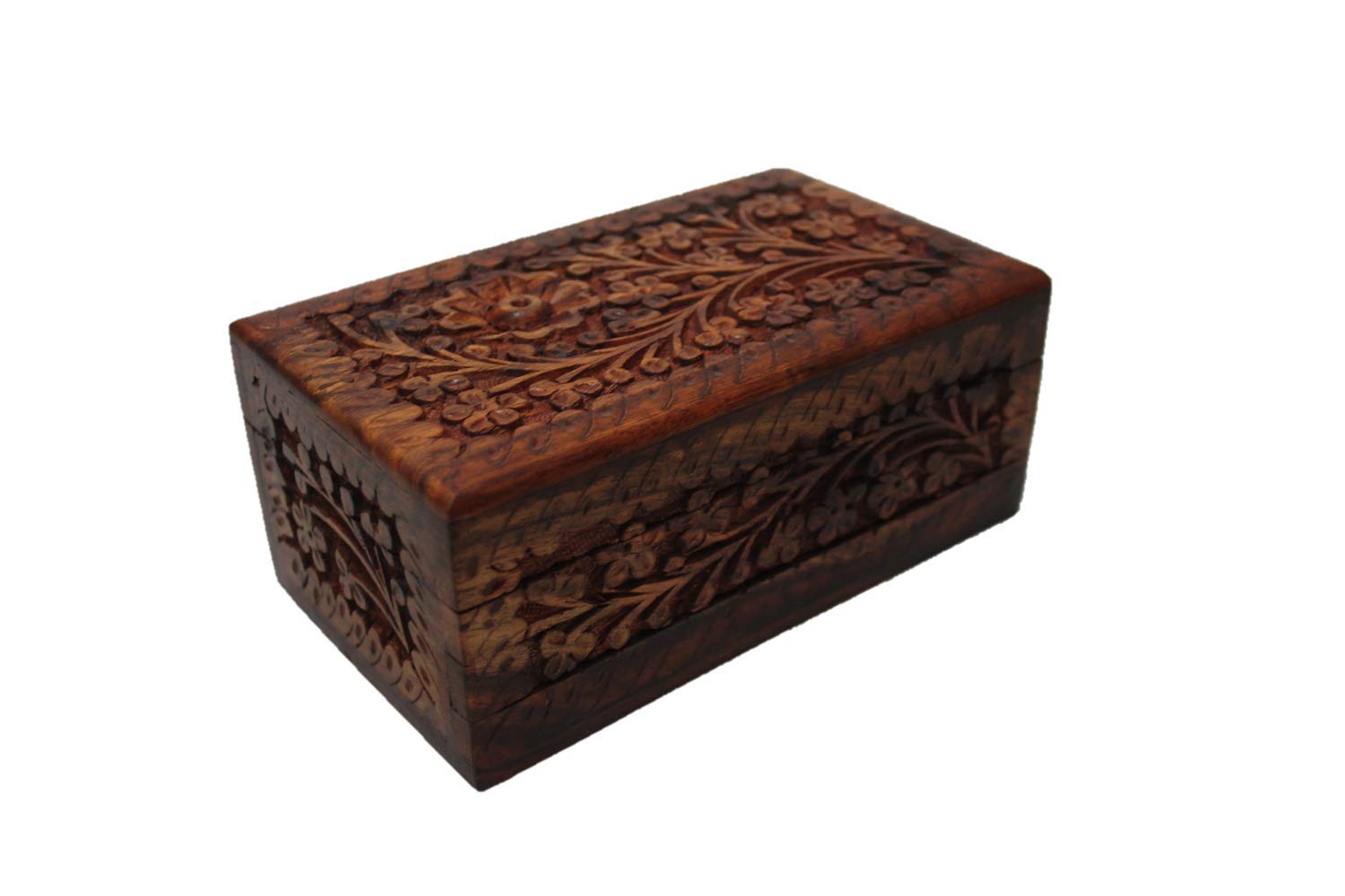 Handcrafted Floral Jewelry Box with Secret Child-Resistant Lock - Elegant Keepsake Storage for Earrings, Rings & Necklaces - Perfect Holiday Gift for Her - 6