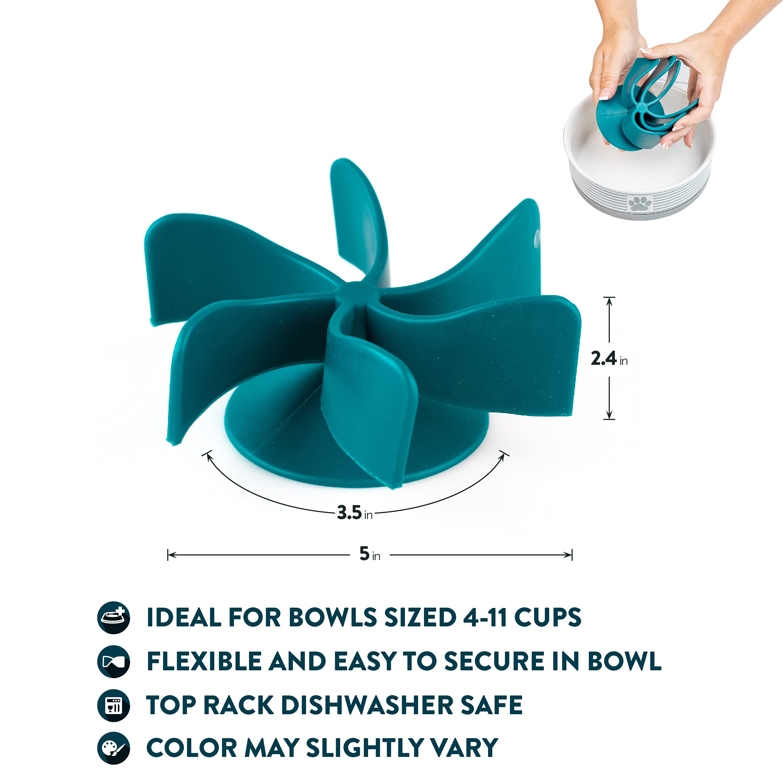 OurPets Spiral Slow Feeder Insert - Convert Any Dog Bowl into a Slow Feeder | Helps Prevent Bloat & Improve Digestion | Great for Fast Eaters & Puzzle Lovers | Perfect for Mealtime Enrichment & Training