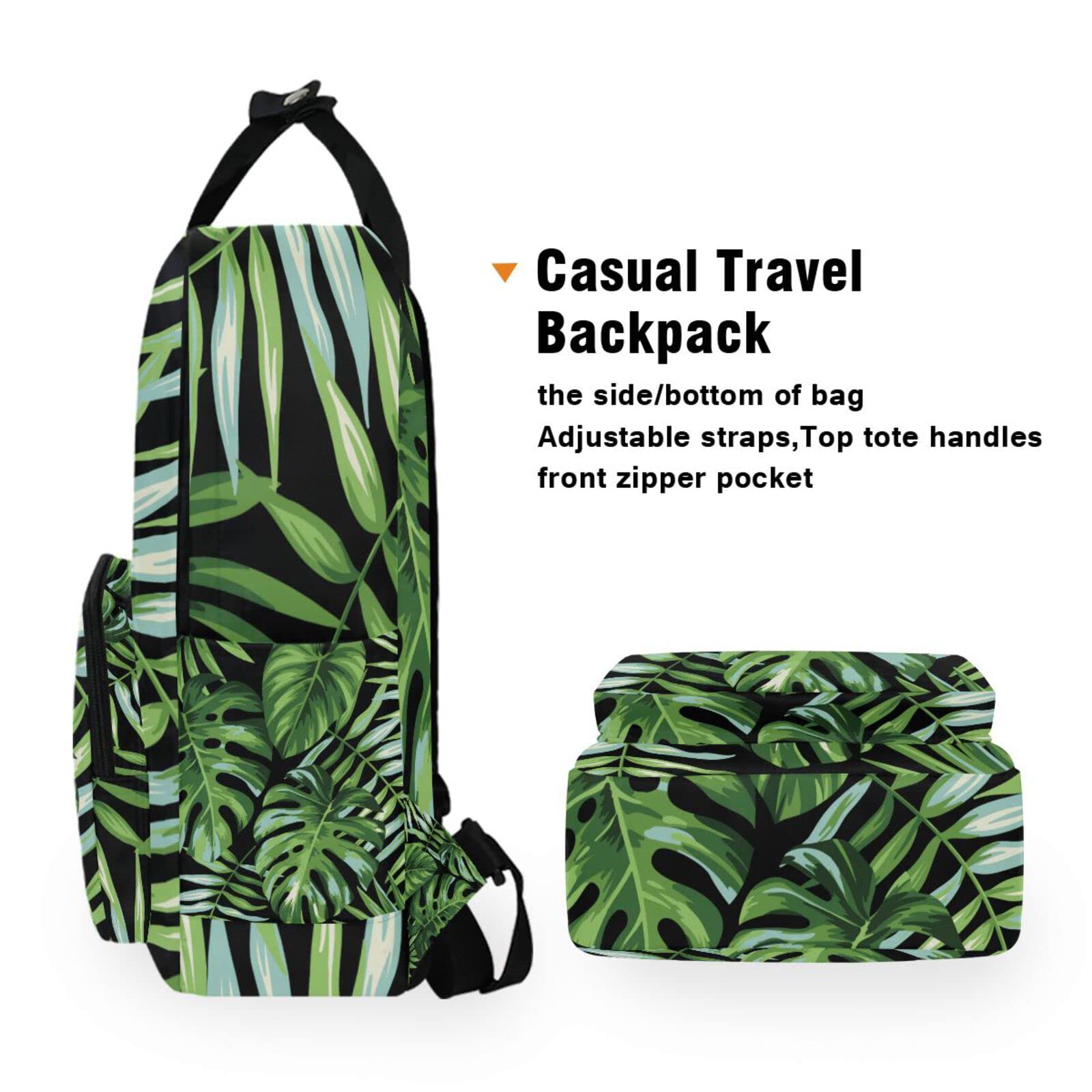 **ACPIGGTO Laptop Backpack Tote Bag - Green Tropical Palm Leaves Watercolor Design - Durable Shoulder Bag for Women & Men - Perfect for Gym, Travel, Work & School**