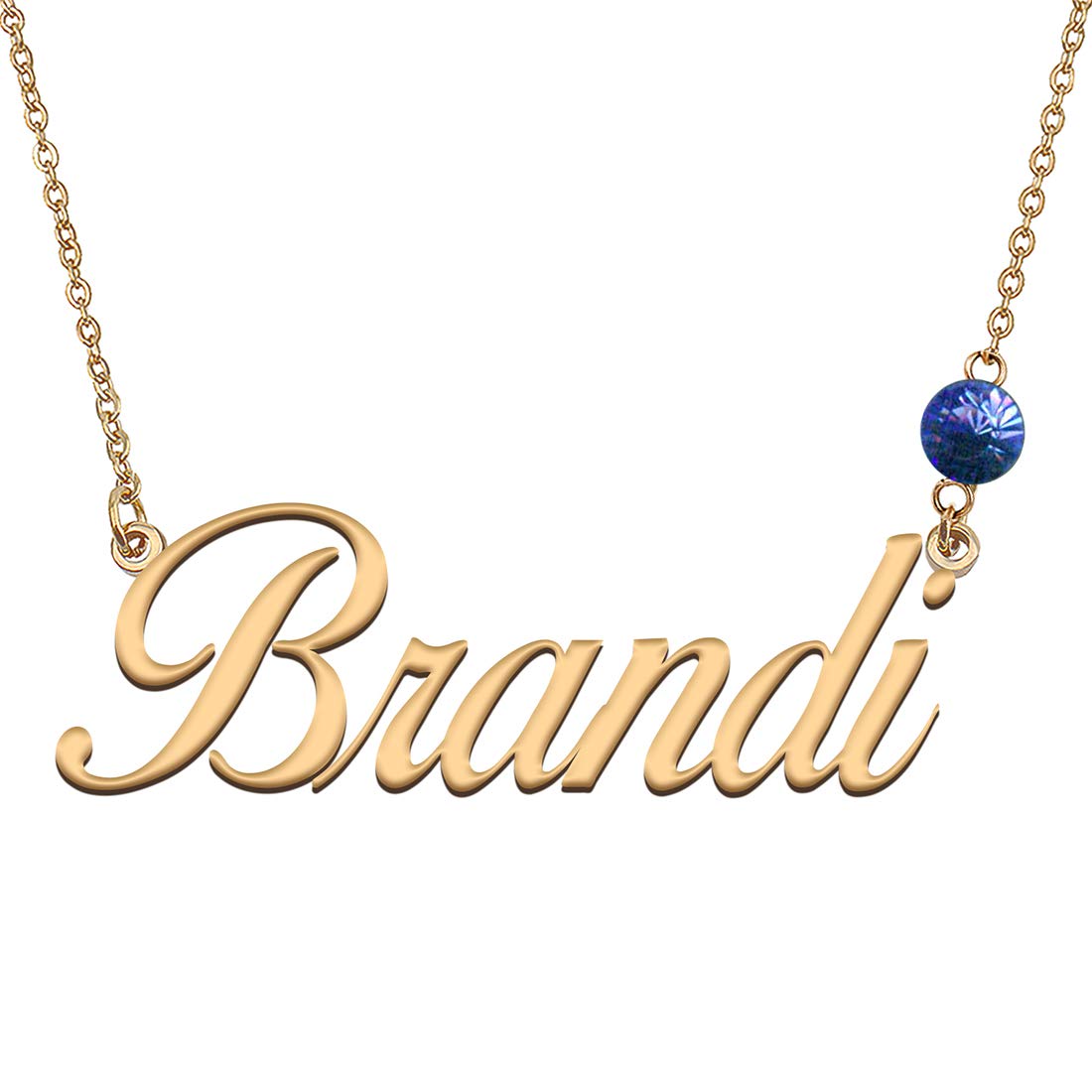 GR35Z9 Personalized Birthstone Name Necklace for Women - Custom Engraved Jewelry Gift for Mom, Wife, Daughter | Birthday, Anniversary, Valentine's Day Present