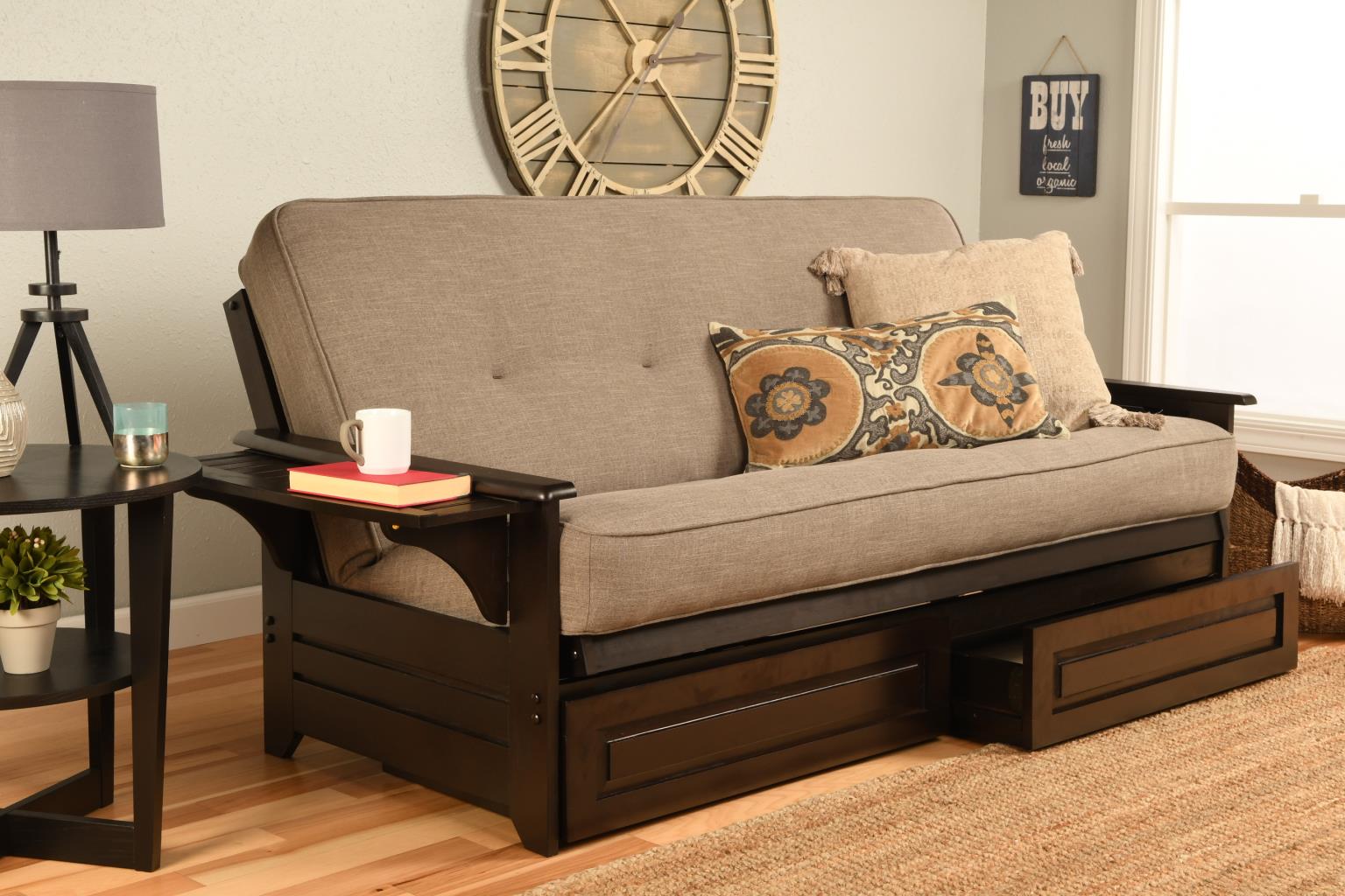 Phoenix Futon Frame - Sturdy Metal Sofa Bed Frame for Small Spaces, Living Room, Dorm, or Guest Room | Easy Assembly & Space-Saving Design