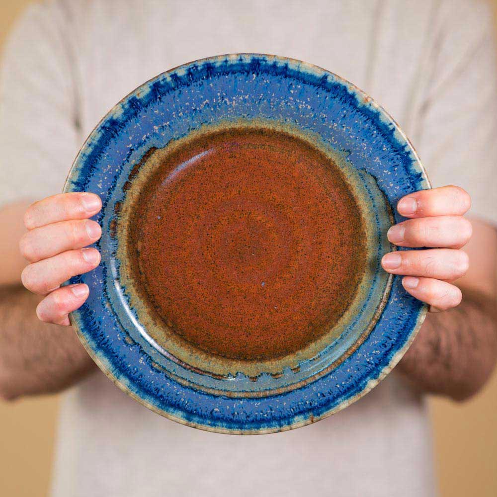 Blanket Creek Pottery Amber Blue Ceramic Dinner Plate - Elegant Stoneware Dish for Dining, Entertaining & Home Decor