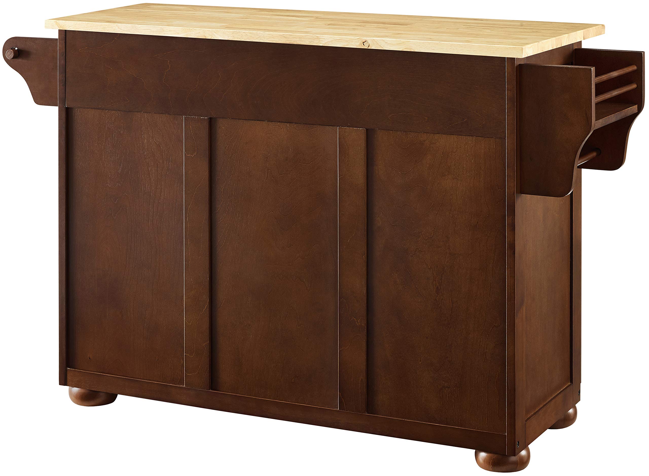 Crosley Eleanor Wood Top Kitchen Island with Spice Rack, Storage Drawers & Shelves - Mahogany Finish | Perfect for Small Kitchens, Pantry Organization & Extra Counter Space