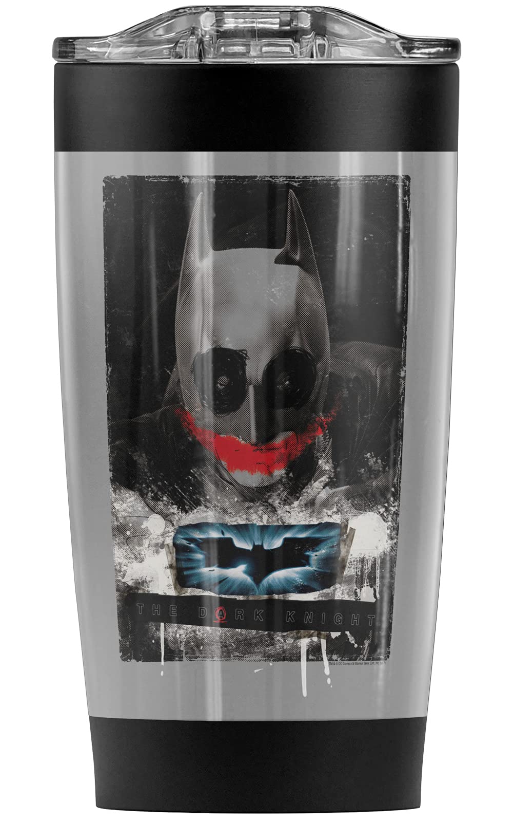 Batman Dark Knight Stainless Steel Tumbler 20oz - Vacuum Insulated Coffee Travel Mug with Leakproof Sliding Lid | Double Wall Insulation for Hot & Cold Drinks | Perfect for Office, Gym, Camping & Commuting