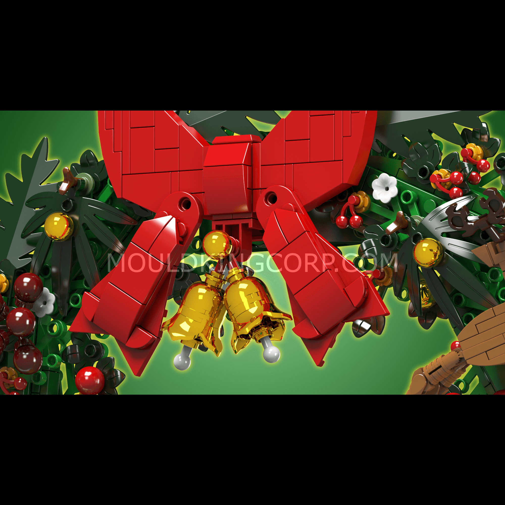 Mould King 10073 Christmas Eucalyptus Wreath Building Set - 1,002 Piece DIY Holiday Decoration Kit for Home & Office Decor | Perfect for Christmas Tree Ornaments, Gift Giving & Winter Crafts