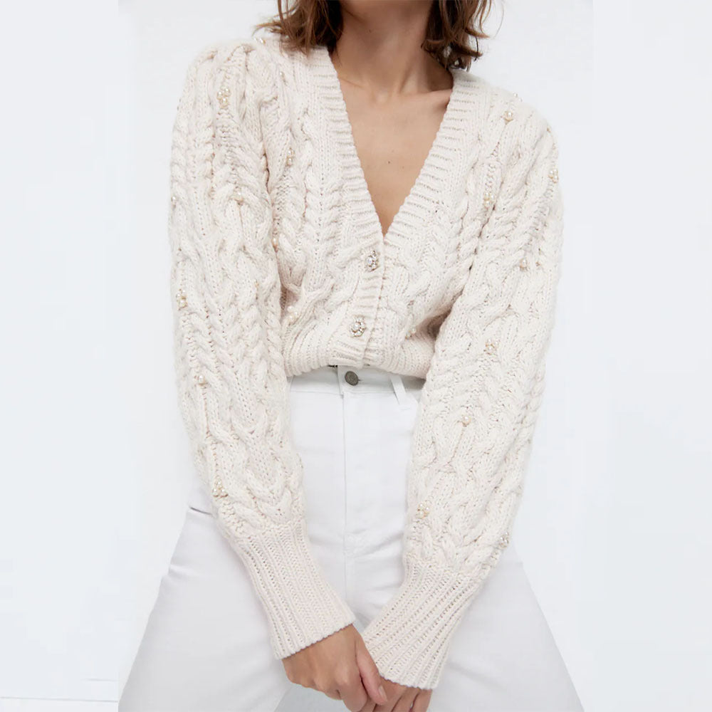 Stylish Autumn Button Sweater Coat - Fashionable Costume Jewelry for Women | Perfect for Fall Layering & Casual Outfits