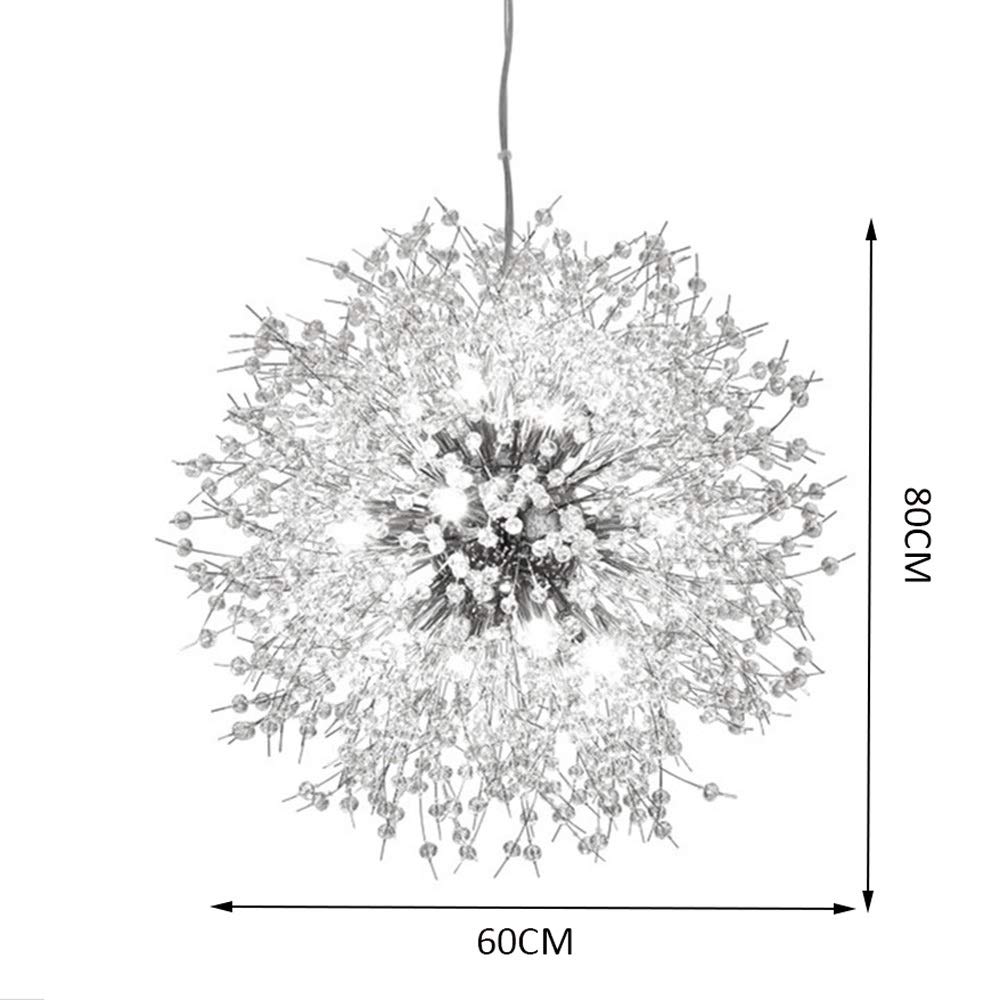 PEHUB Crystal Dandelion LED Chandelier - Modern G9 Pendant Light Fixture for Dining Room, Living Room, Bedroom, Restaurant & Office Decor | Elegant Flush Mount Lighting for Home, Hotel and Commercial Spaces