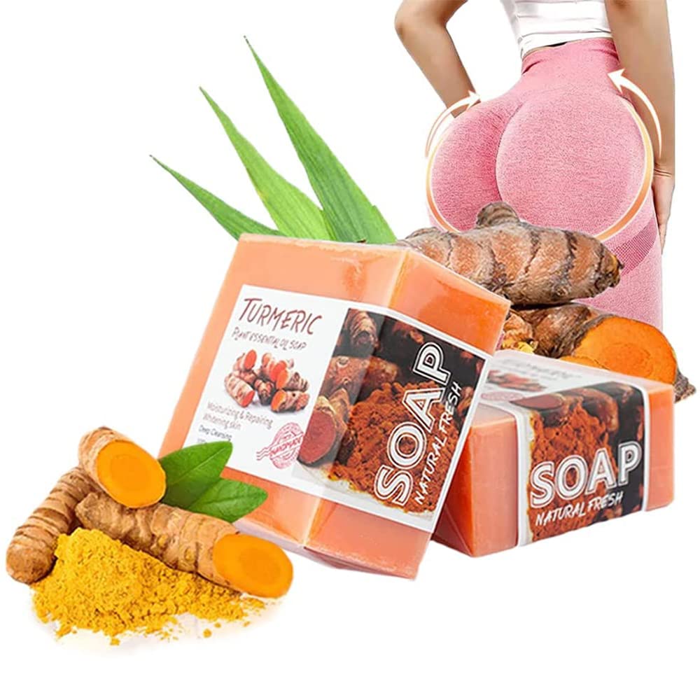 Plumporigin Natural Butt & Breast Enhancement Ginger Turmeric Soap - Skin Firming & Hip Lifting Bar for Body Shaping - All Skin Types (1PC) - Perfect for Post-Workout Recovery & Confidence Boosting Body Care