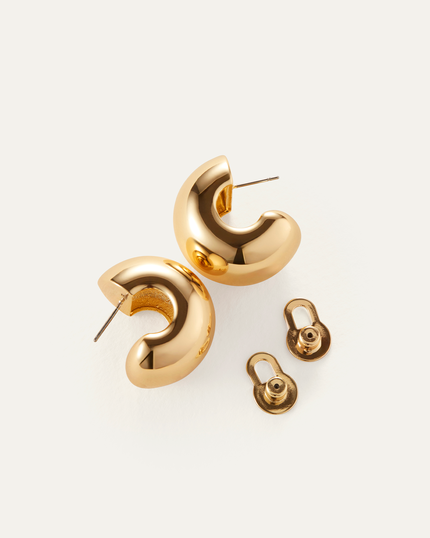 Gemma Hoop Earrings for Women - 14K Gold Plated Sterling Silver Huggie Hoops - Perfect for Everyday Wear, Parties & Gifts