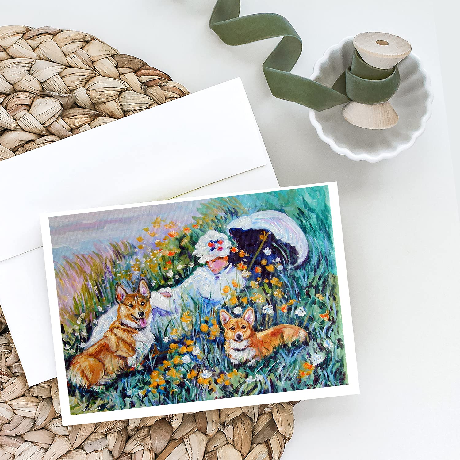 Corgi Classics Blank Greeting Cards with Envelopes - Pack of 8 Whimsical A7 Size 5x7 Note Cards for Birthdays, Thank You Notes & Special Occasions | Caroline's Treasures 7324GCA7P