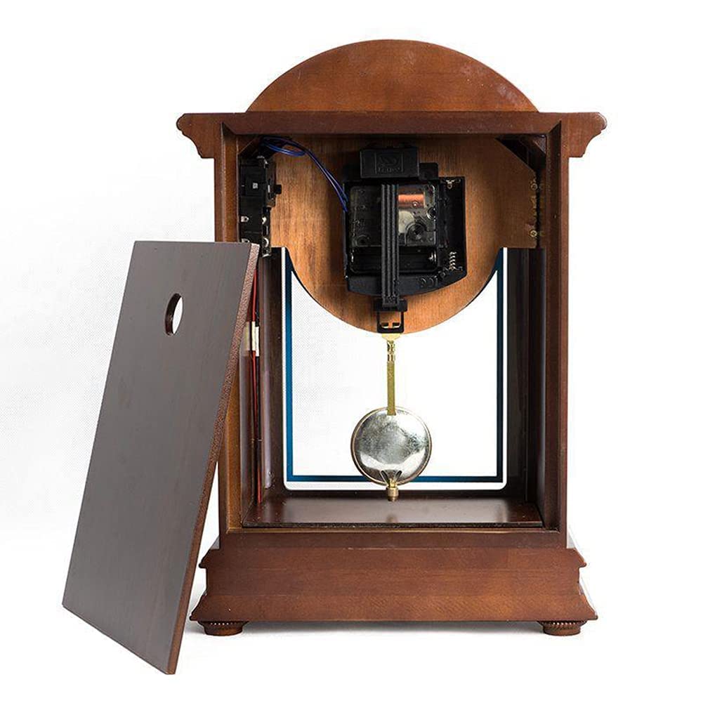 Large Metal Wall Clock with Westminster Chime - Decorative Wood Mantel Clock for Living Room, Bedroom & Office - Battery Operated Silent Table Clock - Perfect for Home Decor, Gifts and Shelf Display