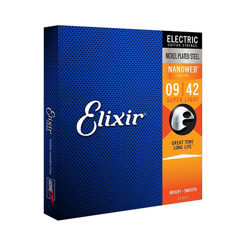 Elixir Electric Guitar Strings with NANOWEB Coating - Super Light Gauge (.009-.042) | Long-Lasting Tone & Smooth Playability for Rock, Blues & Metal Guitarists