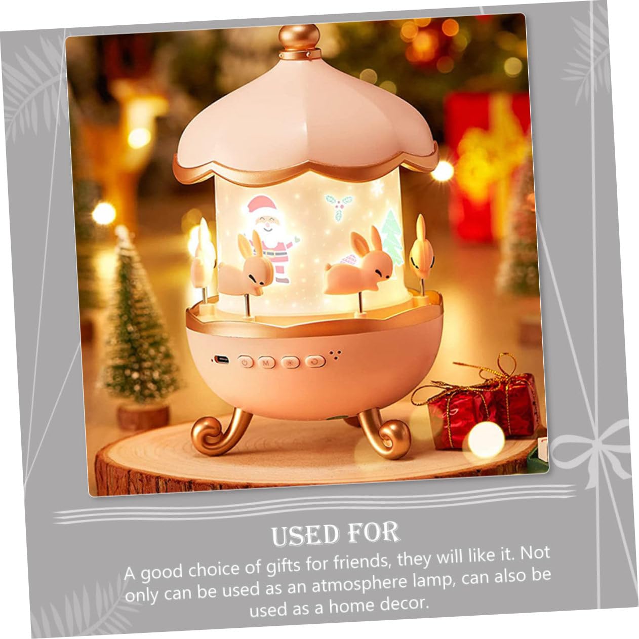 Rotating LED Star Projector Night Light - Rabbit Decor for Bedroom, Kids Room & Easter Party | USB-Powered Desk Lamp for Relaxation & Sleep Aid