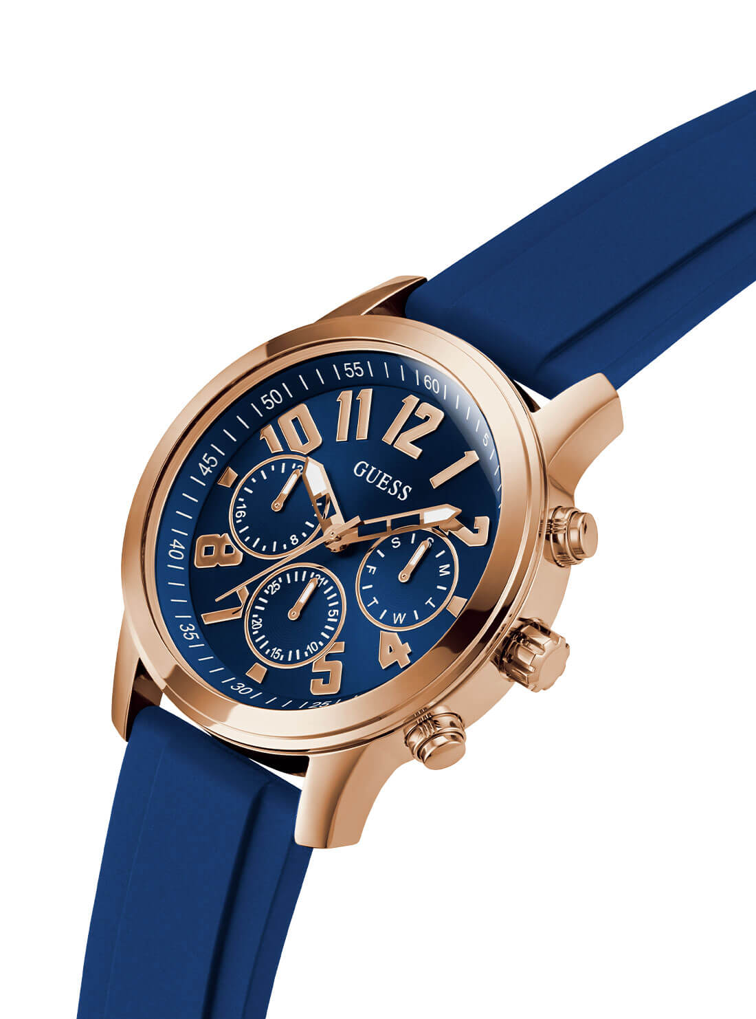 Premium Gold Parker Navy Blue Silicone Watch for Men - Waterproof & Durable - Perfect for Swimming, Running & Everyday Wear