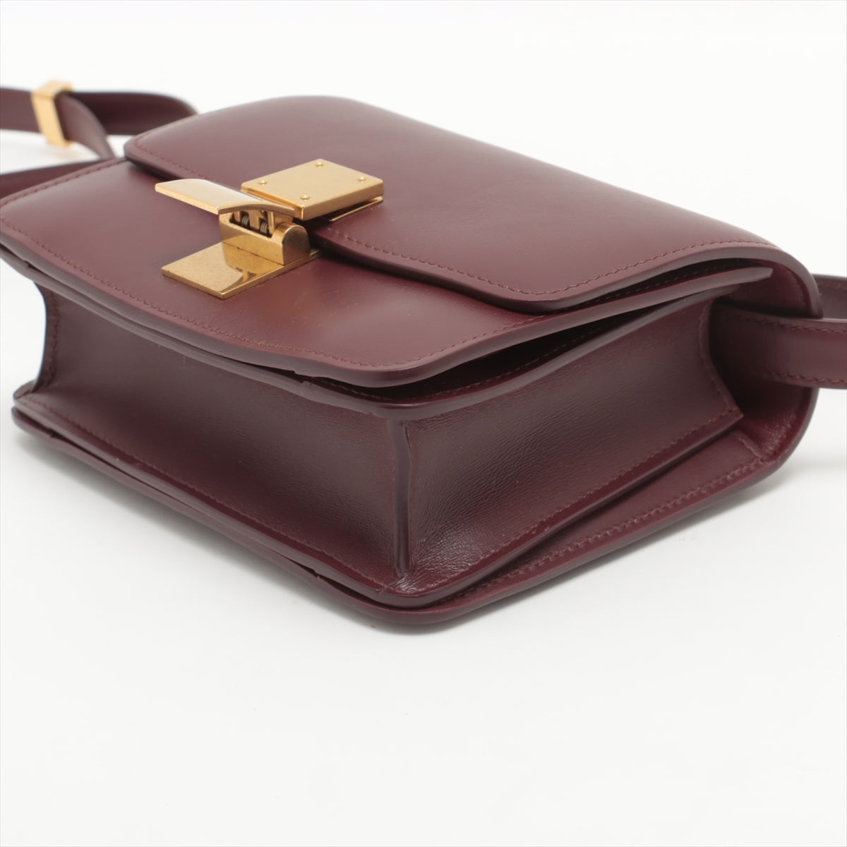 Celine Teen Box Bag in Burgundy - Luxury Crossbody Handbag for Women, Perfect for Date Night & Evening Events