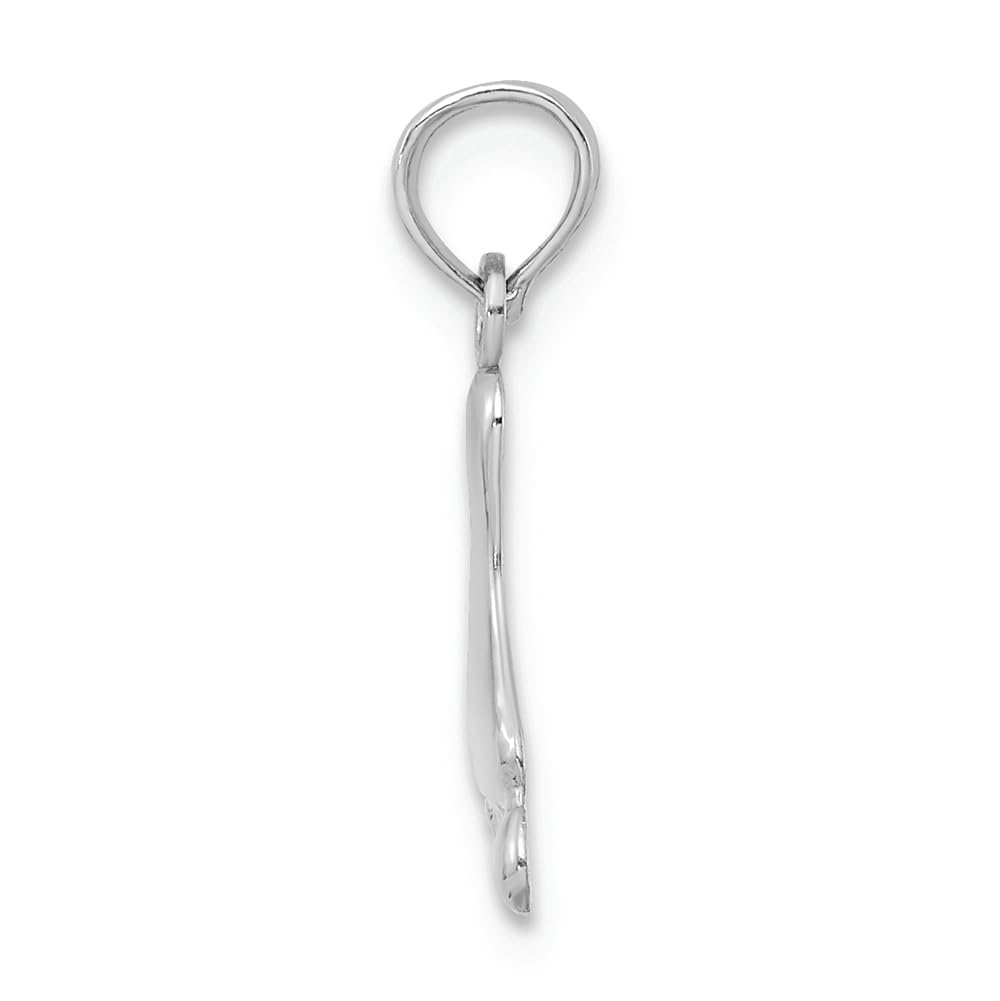 14K White Gold Foot Charm Pendant - Hang Ten Style Surf Jewelry for Beach Lovers & Surfers - Perfect for Necklaces, Bracelets & Anklets