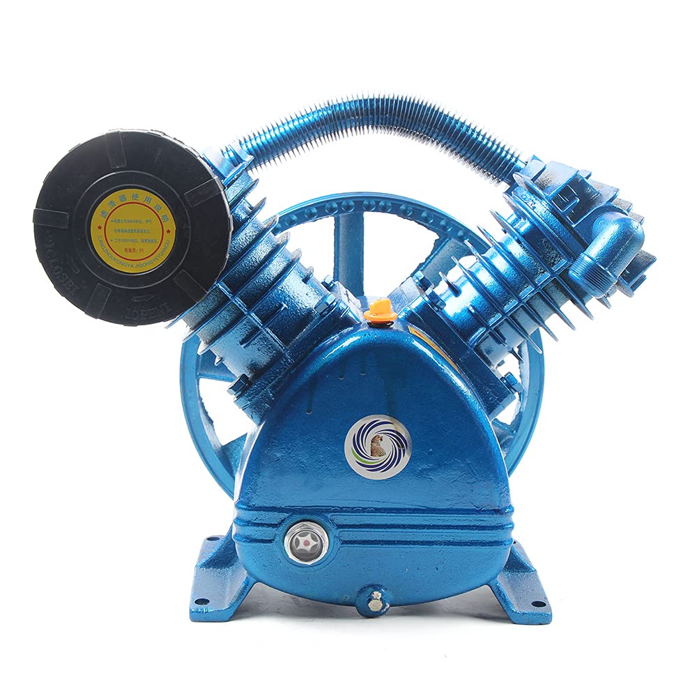 5.5HP 175PSI V-Twin Air Compressor Pump Head - 8-11CFM Two-Stage Cylinder, Low Energy Consumption for Automotive, Woodworking & Industrial Use