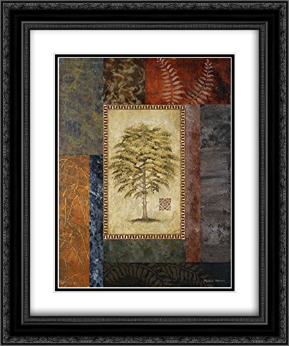 Michael Marcon Eucalyptus Tree II Framed Art Print - 15x17 Inches, Black Ornate Frame with Double Matting - Perfect for Living Room, Bedroom & Office Decor