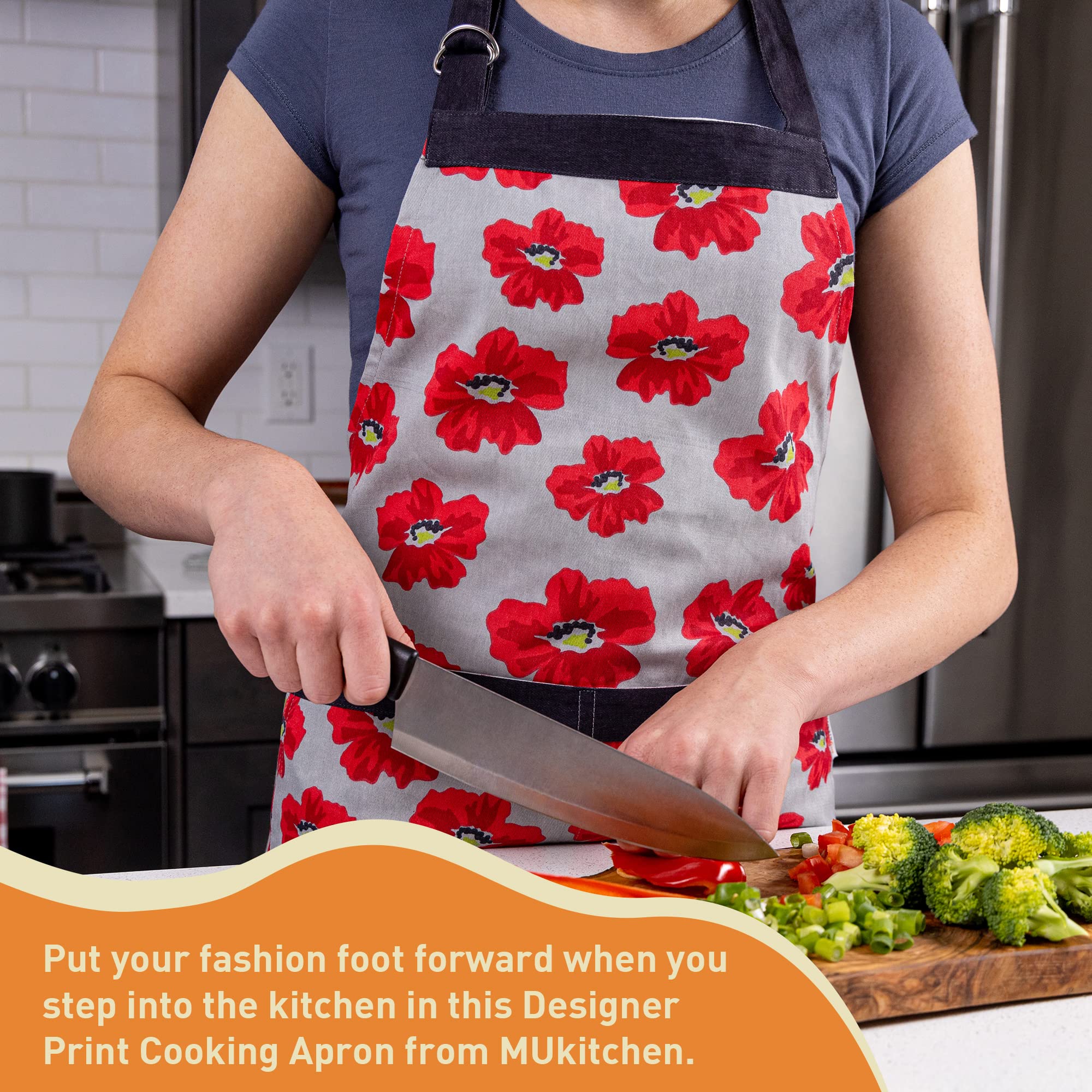 Premium Cotton Kitchen Apron with Pockets - Unisex for Cooking & Baking