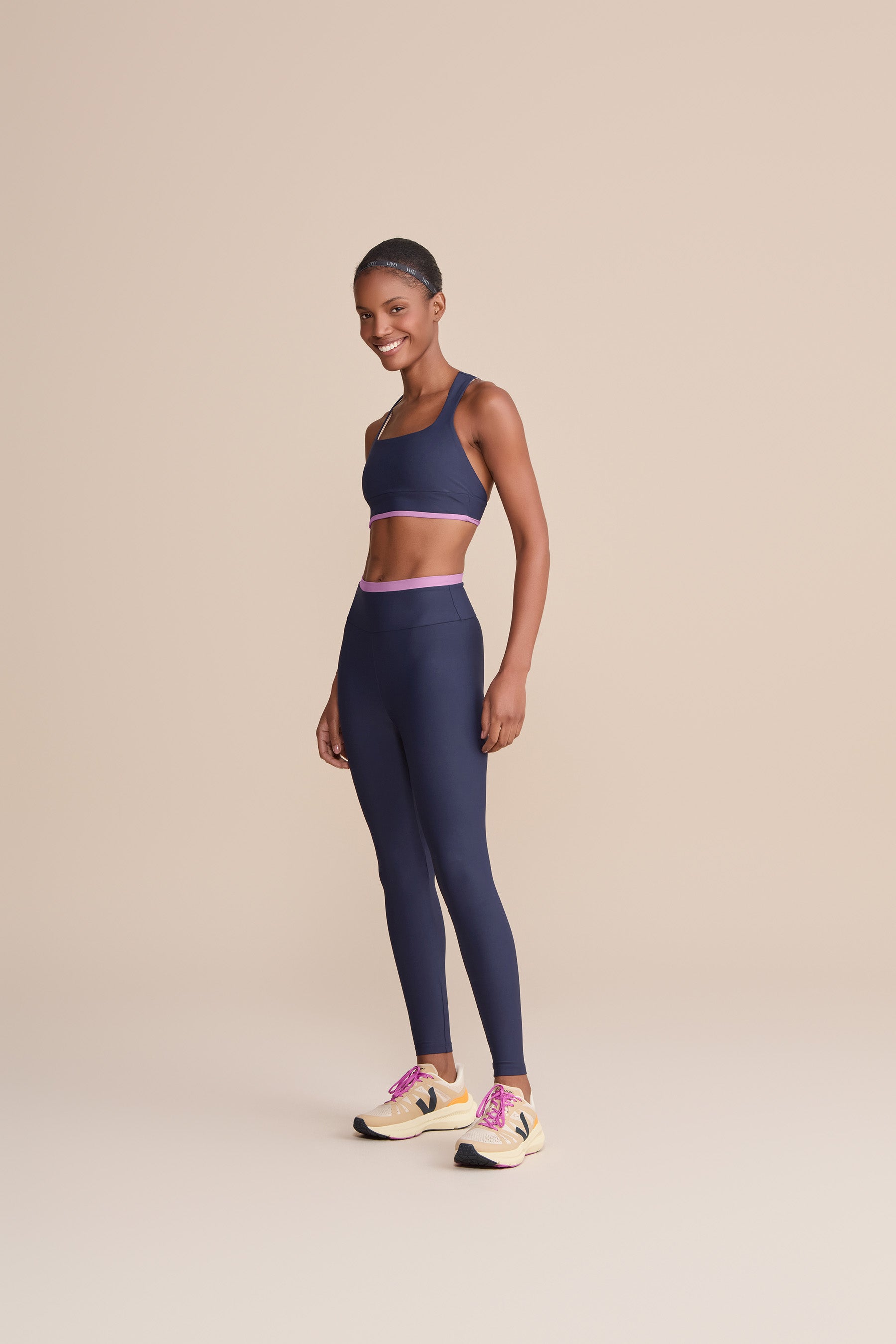 High Waist Neo Contrast Leggings for Women - Tummy Control Yoga Pants with Side Pockets - Perfect for Workout, Running & Lounge Wear