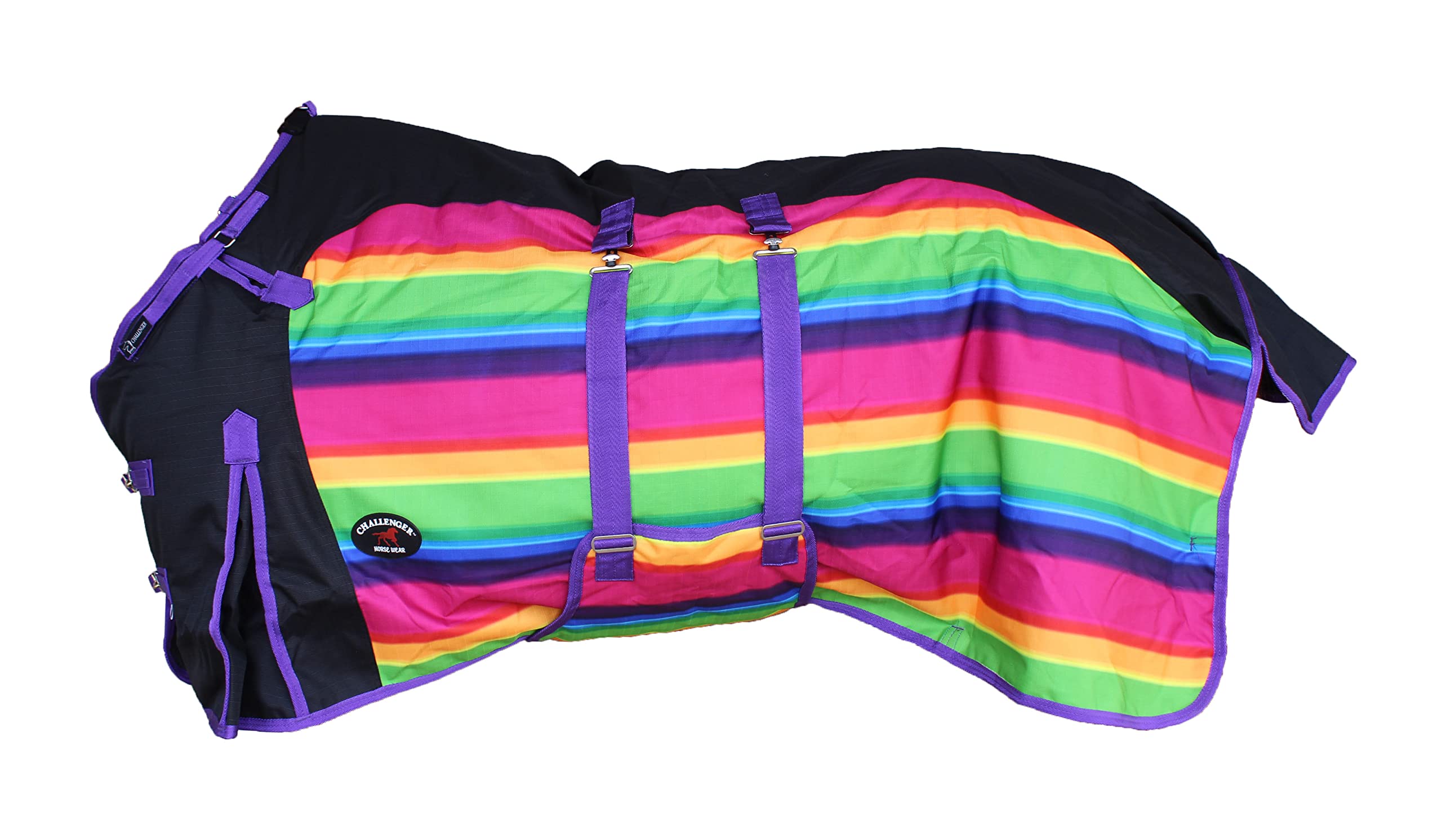 1200D Heavyweight Waterproof Horse Turnout Blanket for Winter - 5BPrint Design - Ideal for Cold Weather Riding, Stable Use, and Outdoor Protection