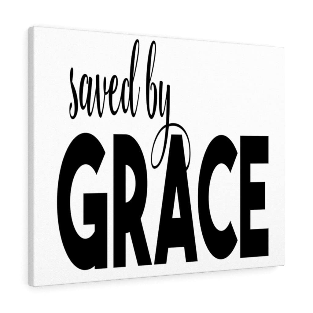Saved by Grace Christian Wall Art Print - Inspirational Scripture Wall Decor for Home & Church - Ready to Hang Gift for Faithful Loved Ones - Perfect for Living Room, Bedroom & Prayer Space