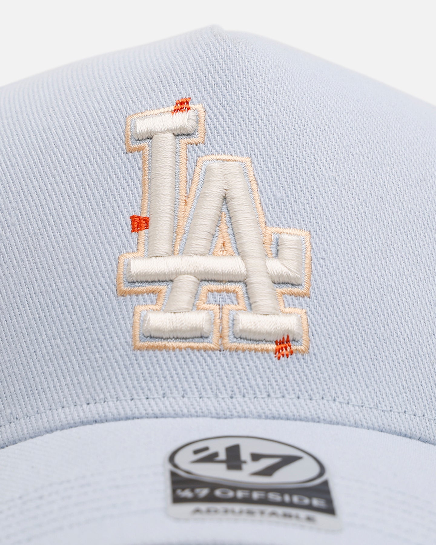 47 Brand Los Angeles Dodgers 'Overstitch' 47 Offside Snapback Hat - Light Blue Adjustable Baseball Cap for Men & Women - Perfect for Sports Games, Casual Wear & Fan Collections