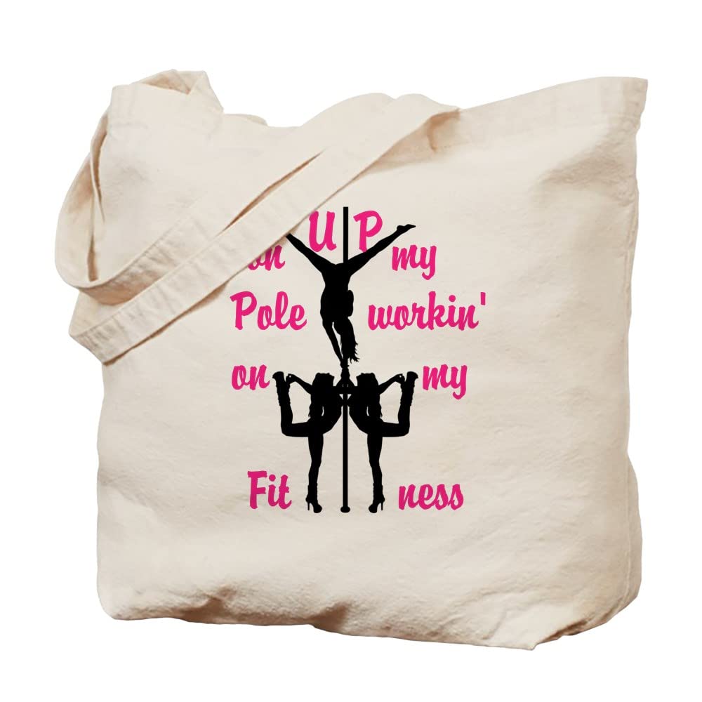 Pole Fitness Tote Bag - Natural Canvas Reusable Shopping Bag for Gym & Yoga | Eco-Friendly Workout Tote for Dance Classes & Fitness Training