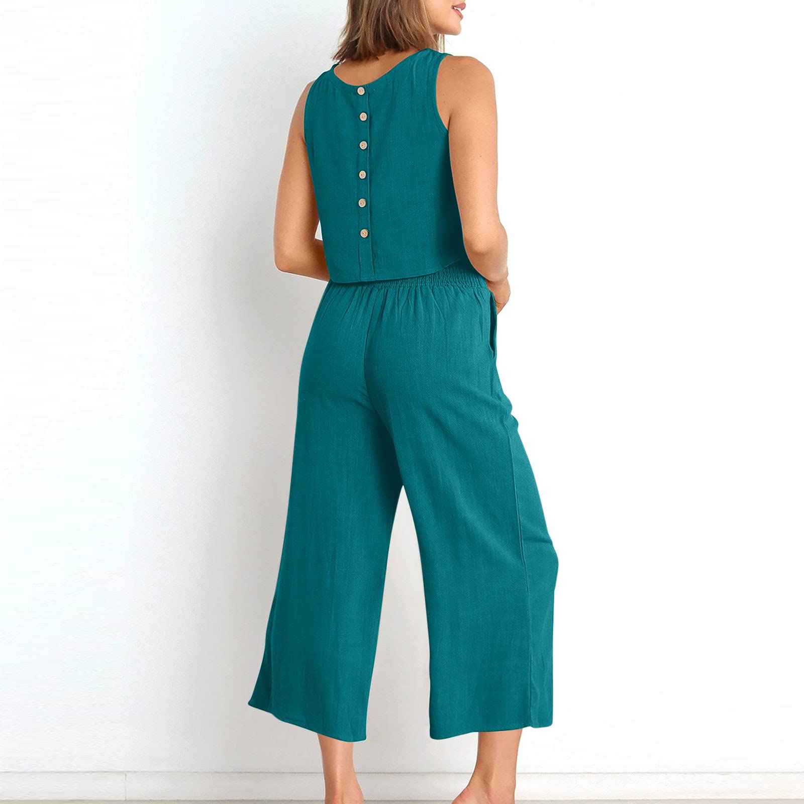 Oelaio Women's 2-Piece Cotton Lounge Set - Casual Pajama & Pants Outfit for Fall | Plus Size Matching Loungewear for Home, Sleep & Relaxation
