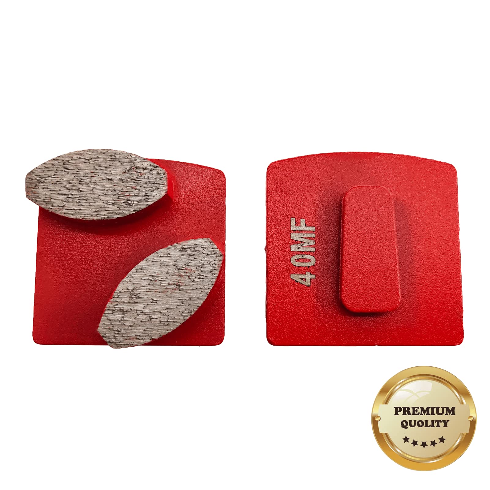 9-Piece Pro REDICLOCK Diamond Grinding Shoe Set - Medium Bond for Concrete Floor Grinding (Multiple Grit Options) - Compatible with Husqvarna Floor Grinders (40 Red RL3 RL3) - Ideal for Professional Floor Preparation, Surface Leveling, and Concrete Polishing Projects