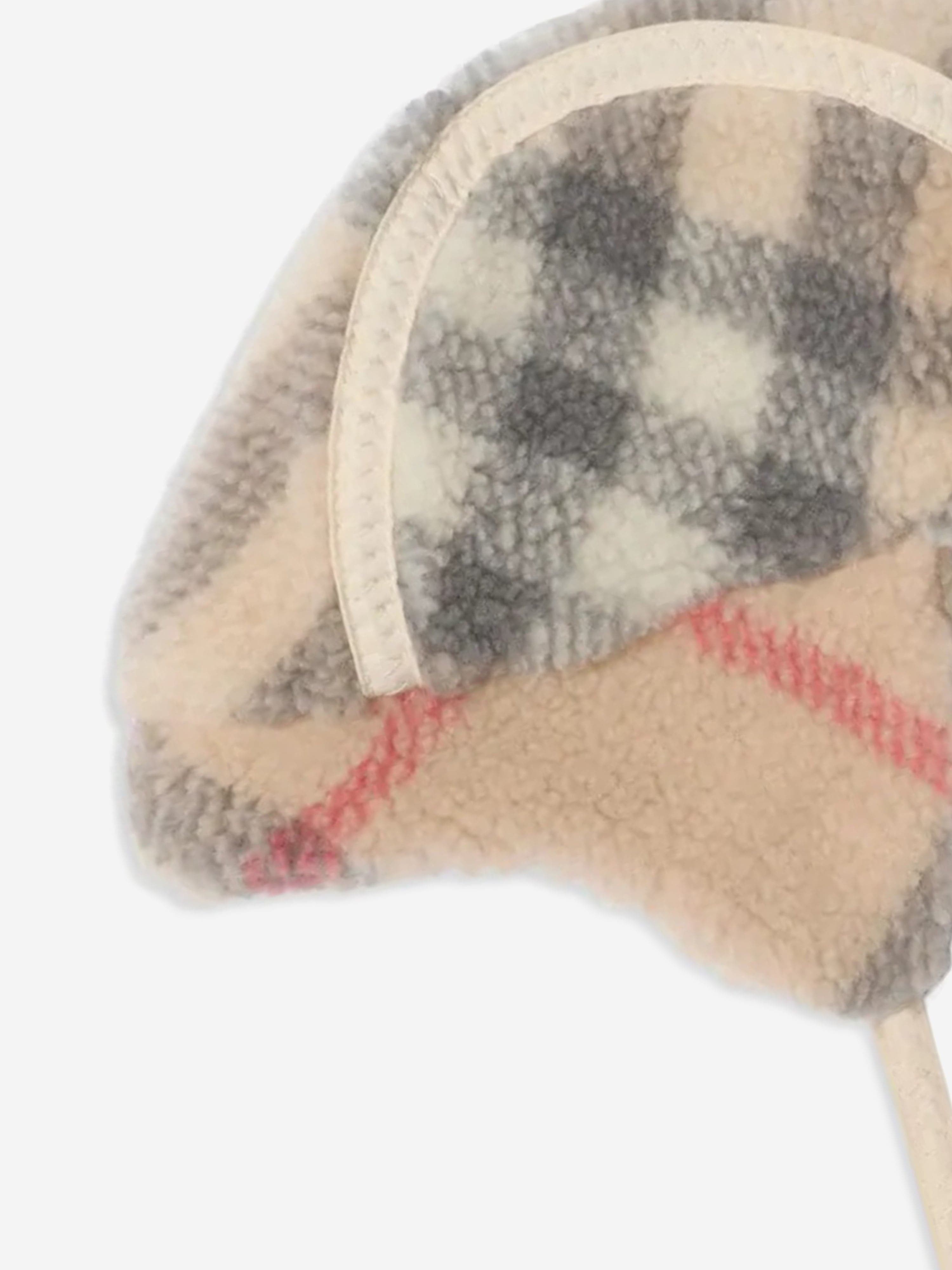 Baby Turner Check Hat in Beige - Soft Cotton Newborn Sun Protection Cap for Boys & Girls - Perfect for Outdoor, Beach, and Photo Shoots